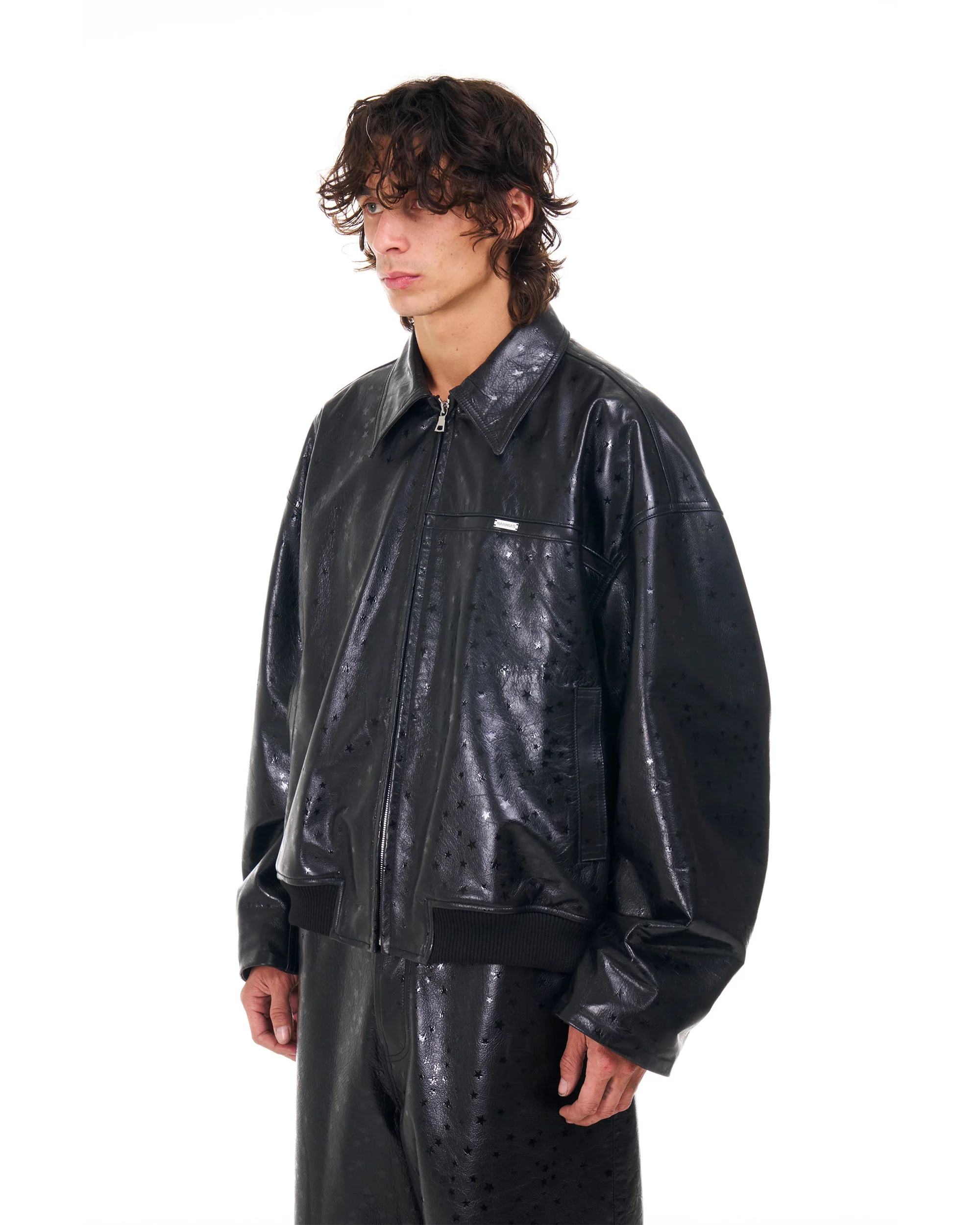 Leather Star Oversized Bomber - Image 3