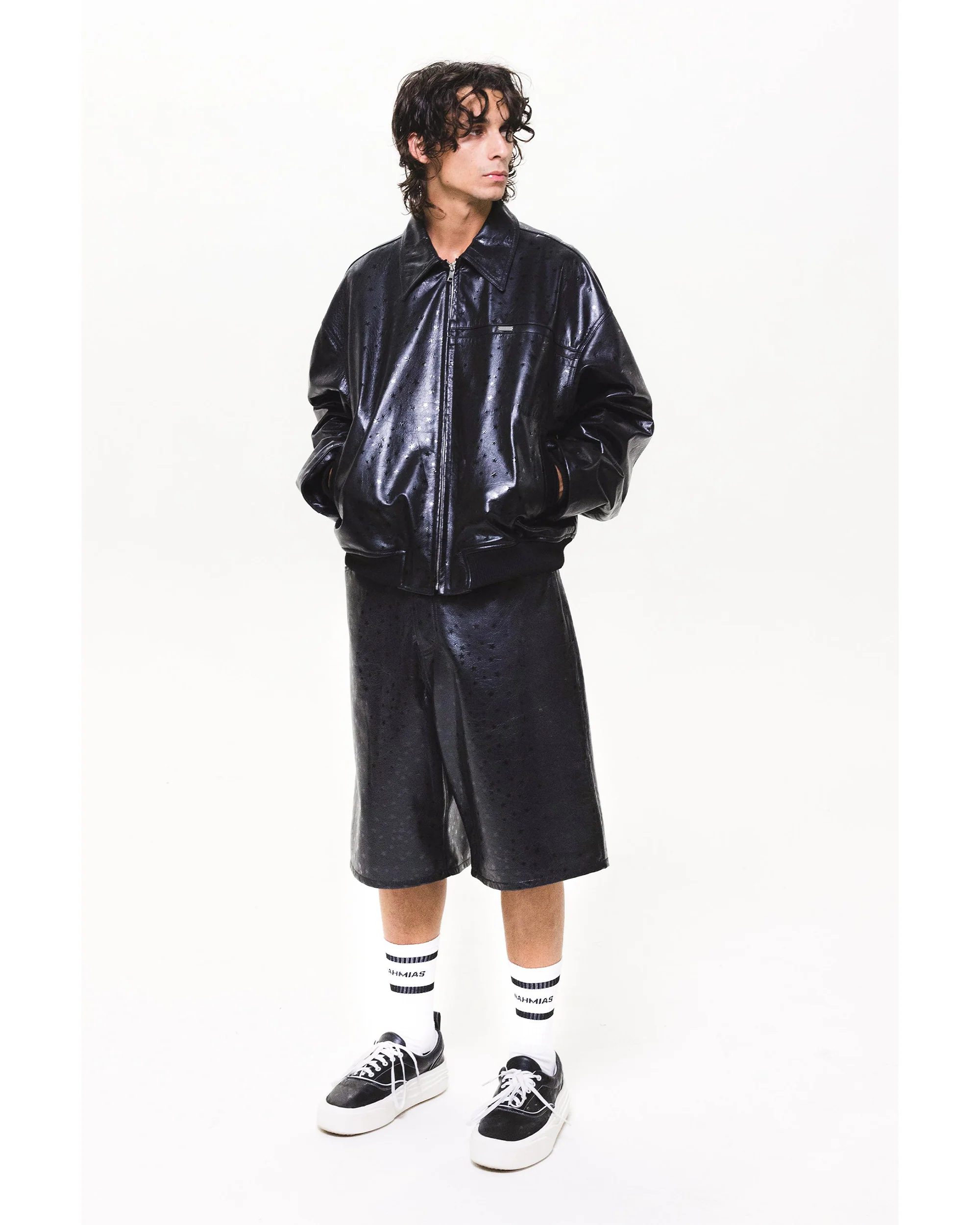 Leather Star Oversized Bomber - Image 4