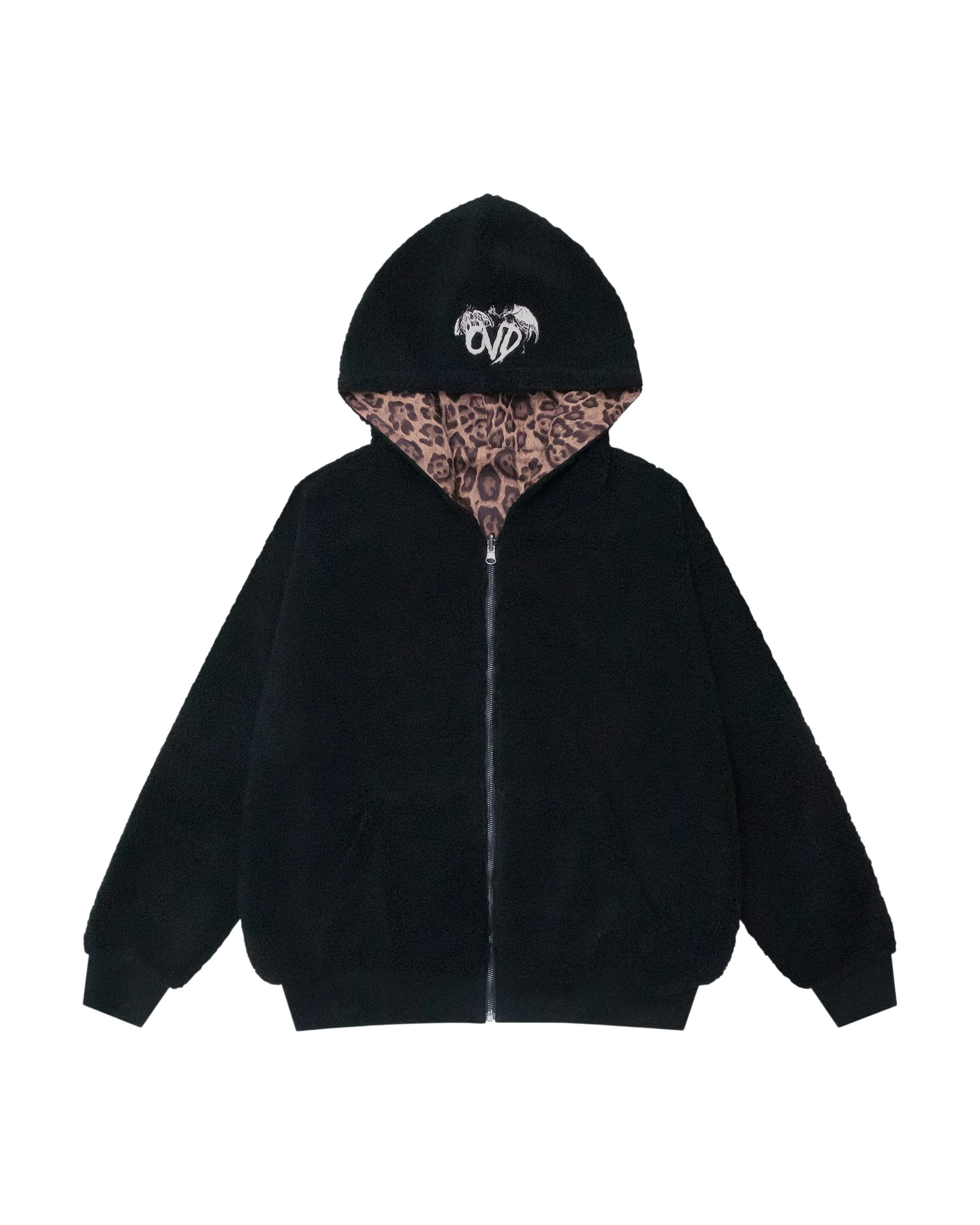 "LEOPARD" REVERSIBLE SHERPA HOODIE - Image 2