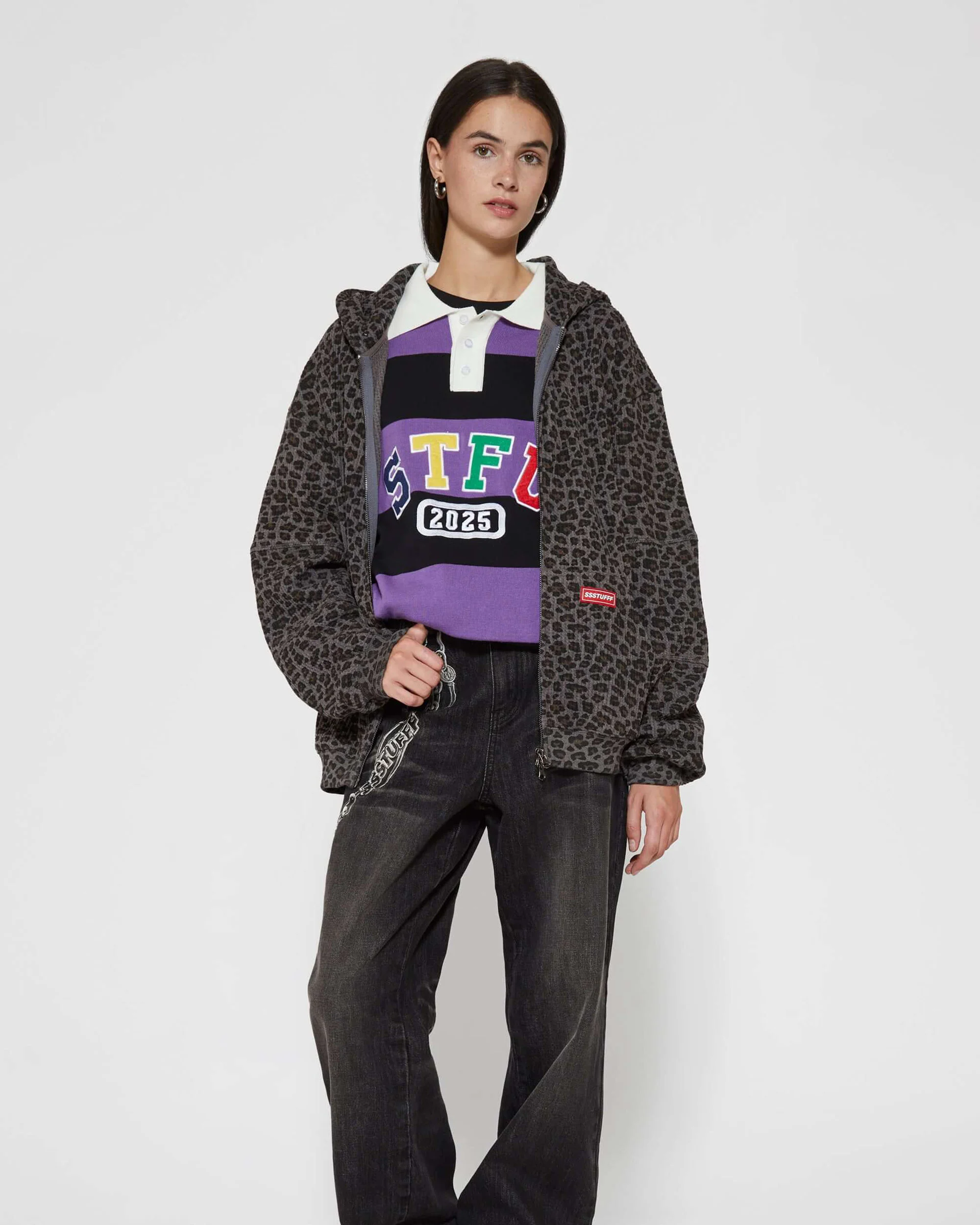 Leopard Waffle Zip Up - Image 6