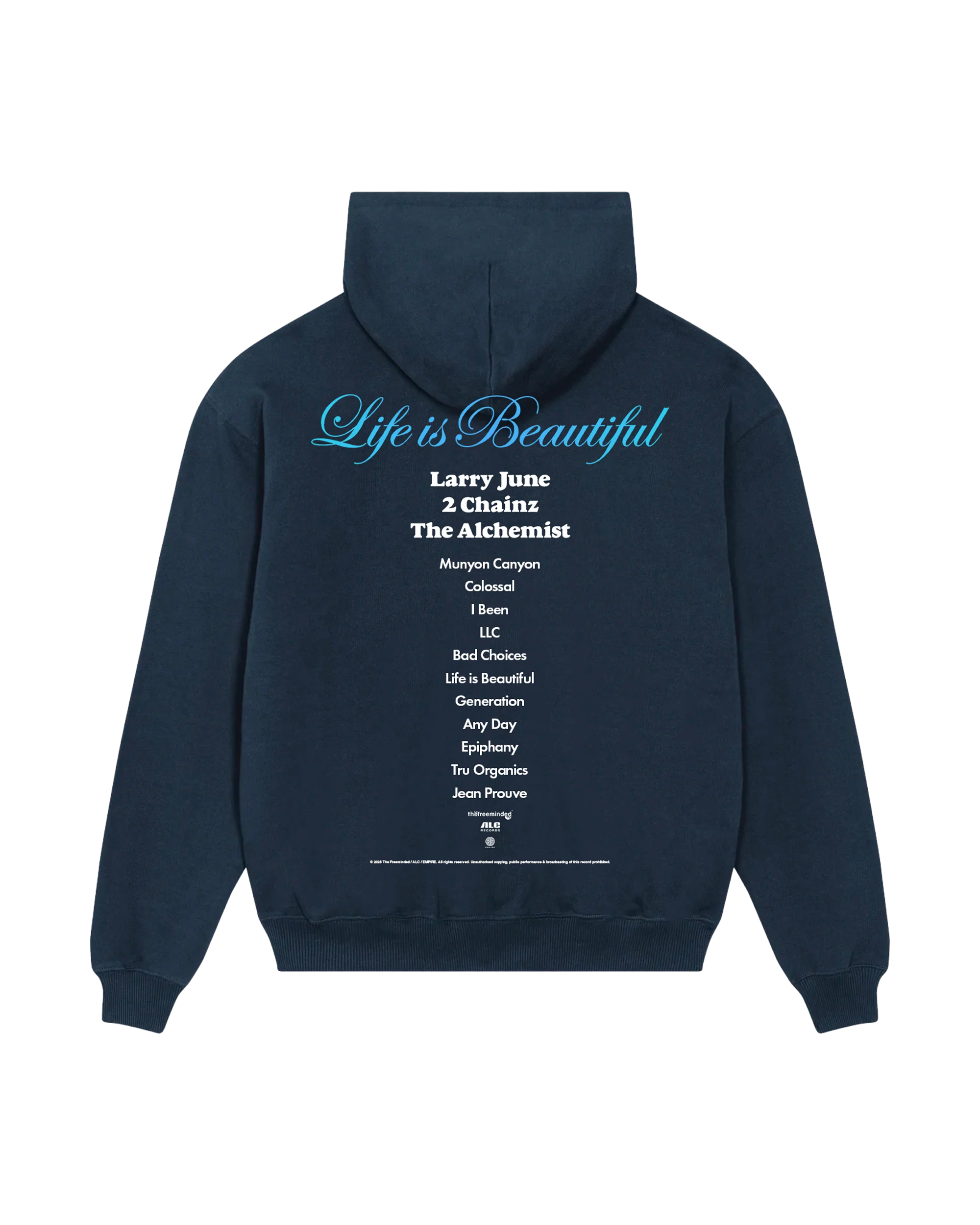 Life is Beautiful Album Hoodie (Navy) - Image 2