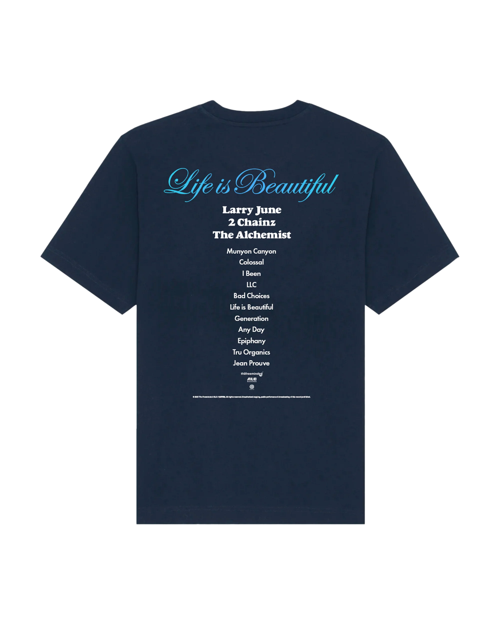 Life is Beautiful Album T-Shirt (Navy) - Image 2