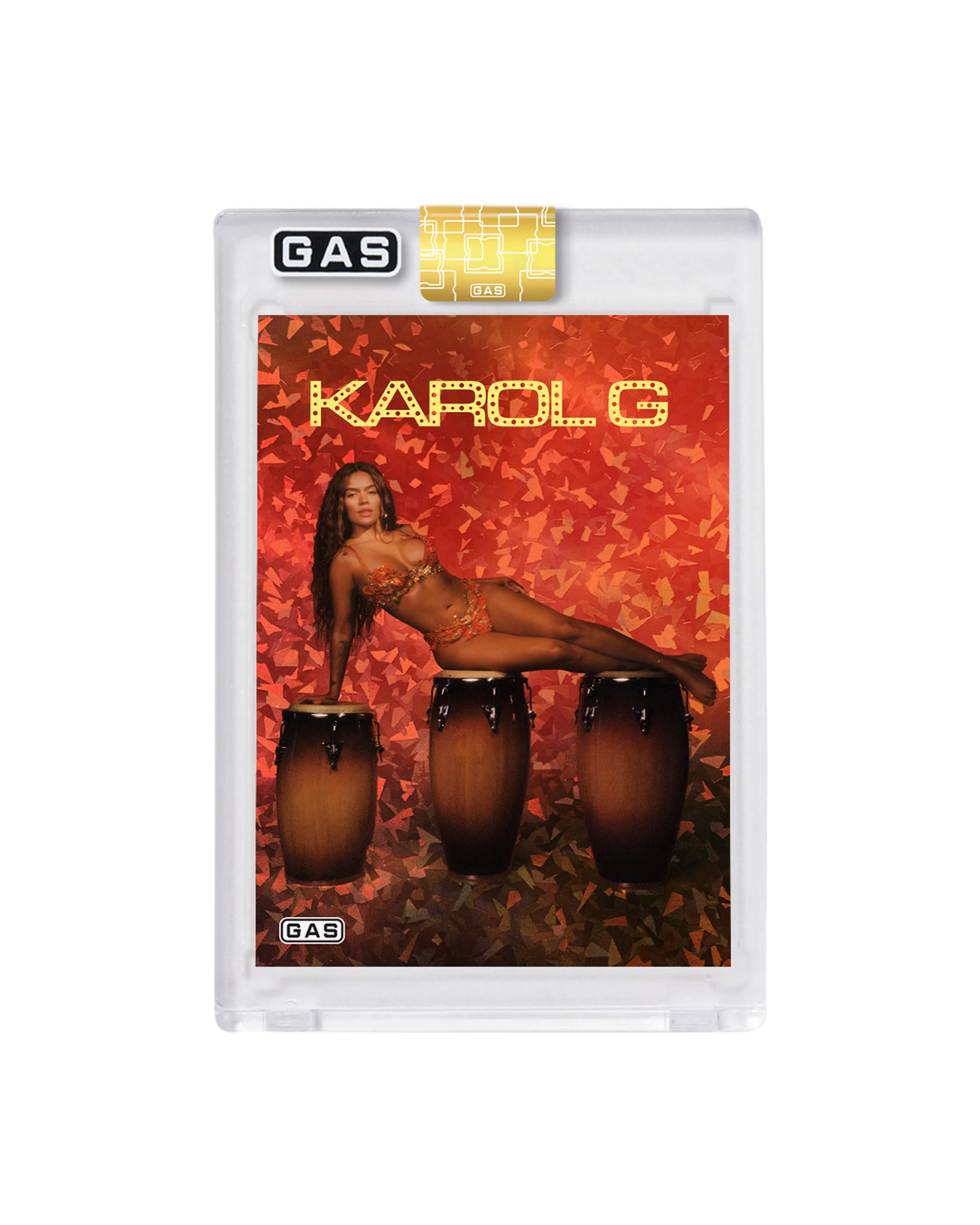 Limited Edition Karol G x GAS Cracked Ice Foil Card Pop Up
