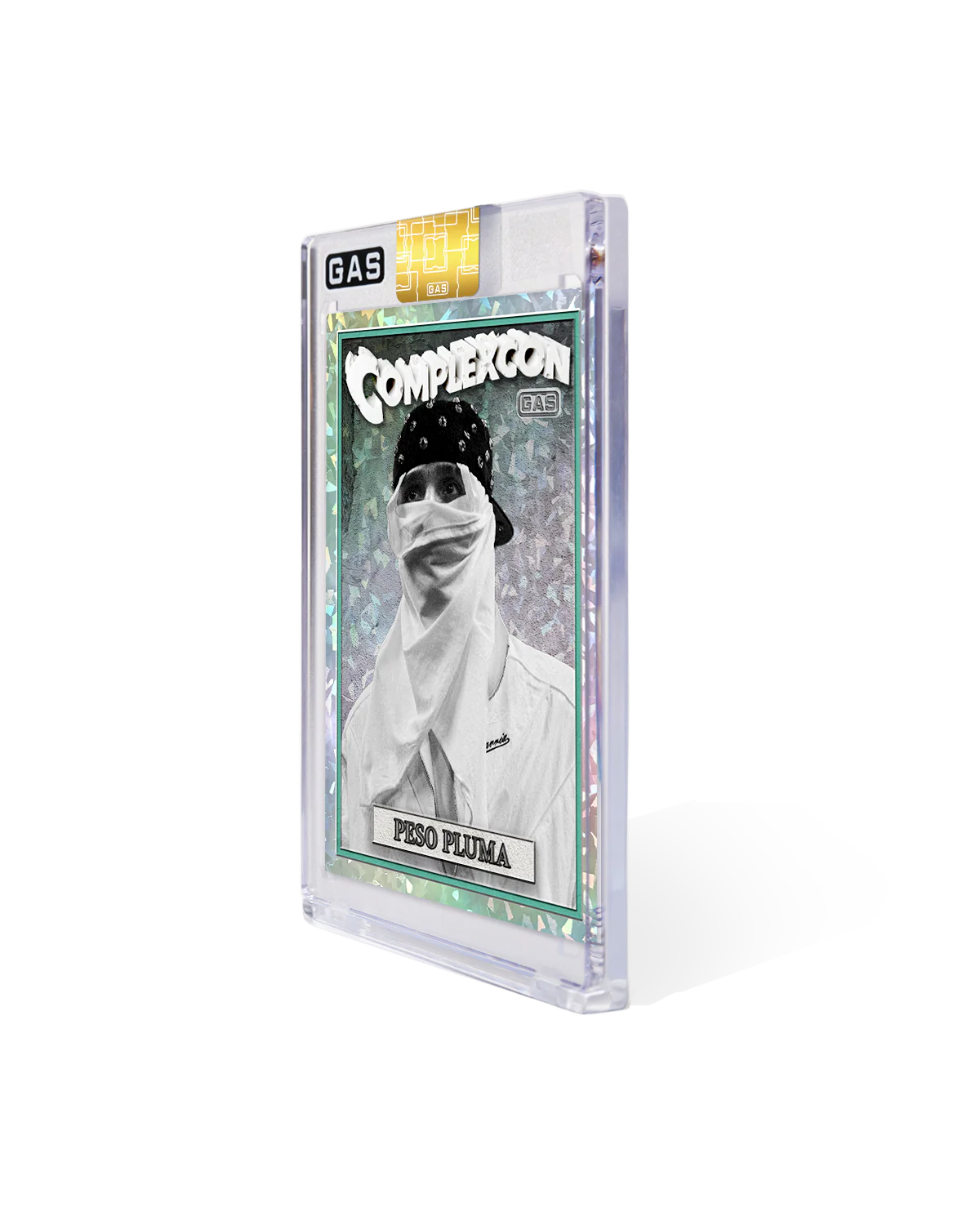 Limited Edition Peso Pluma ComplexCon x GAS Cracked Ice Foil Card - Image 3
