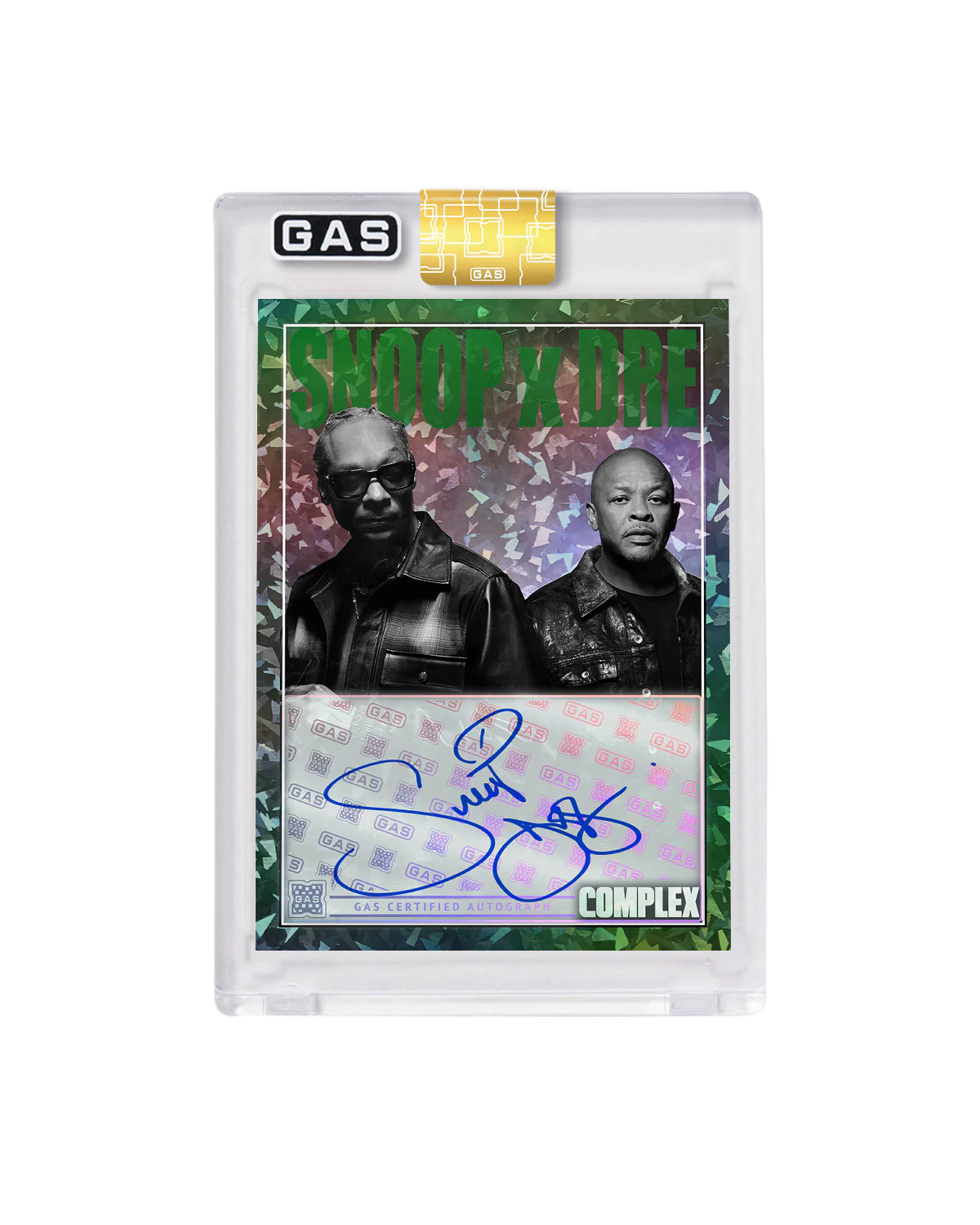 Limited Edition Snoop Dogg x Dr. Dre Complex Cover x GAS Cracked Ice Foil Card - Image 3
