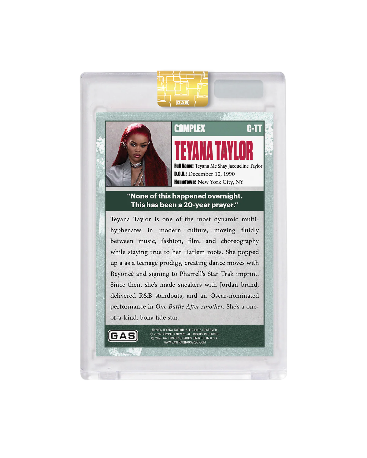 Limited Edition Teyana Taylor Complex Cover x GAS Cracked Ice Foil Card - Image 4