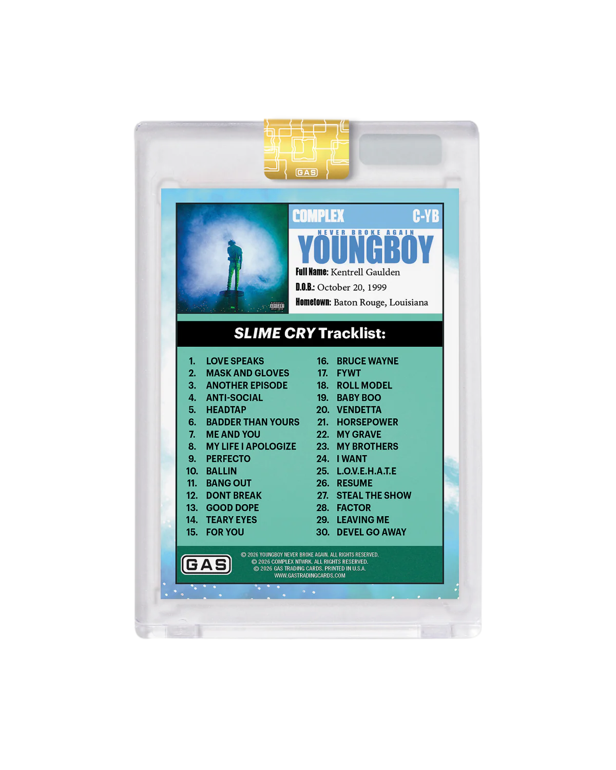 Limited Edition YoungBoy Never Broke Again Complex Cover x GAS Cracked Ice Foil Card - Image 4