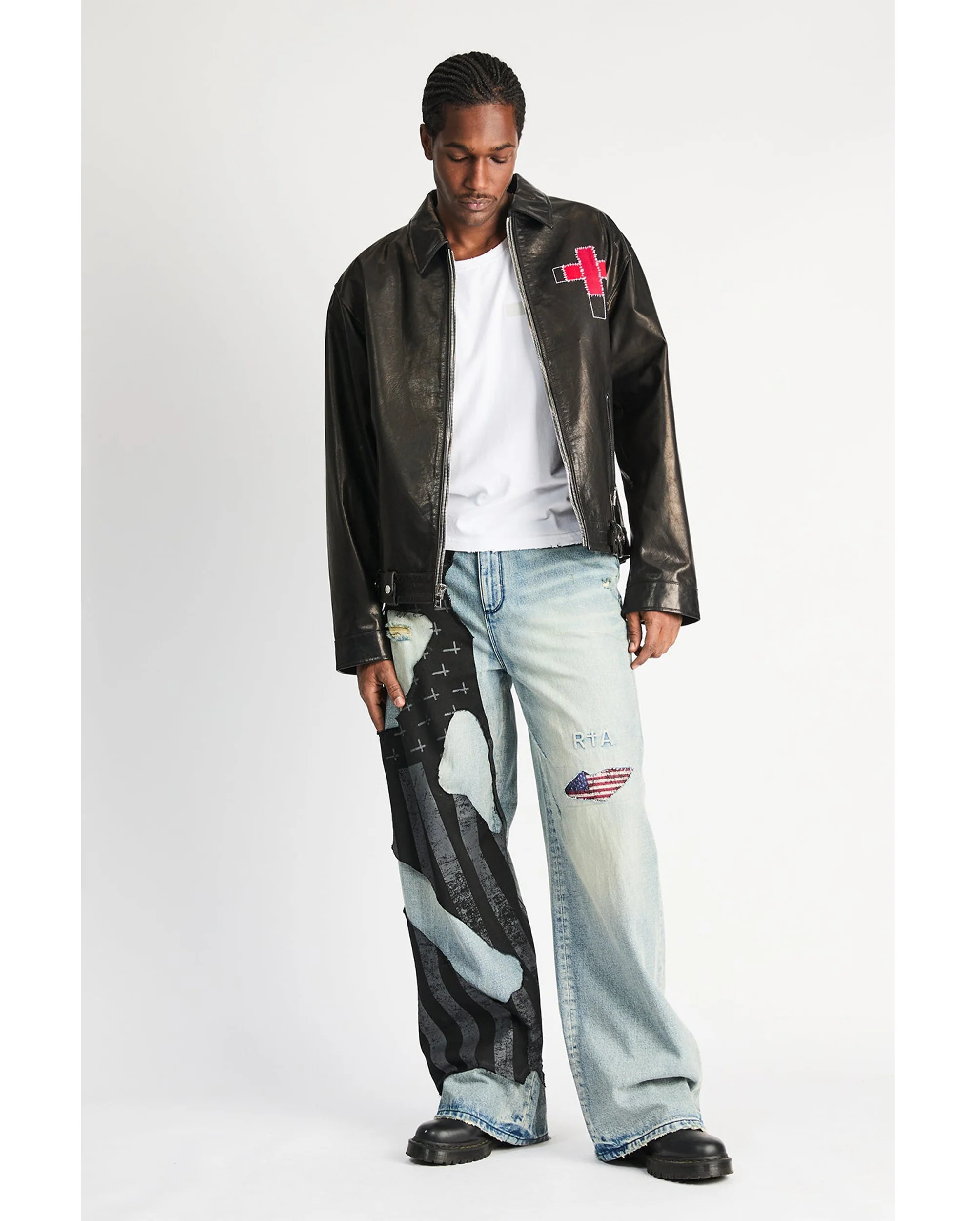 LIOR WIDE LEG JEANS | INDIGO FRAYED FLAG - Image 3