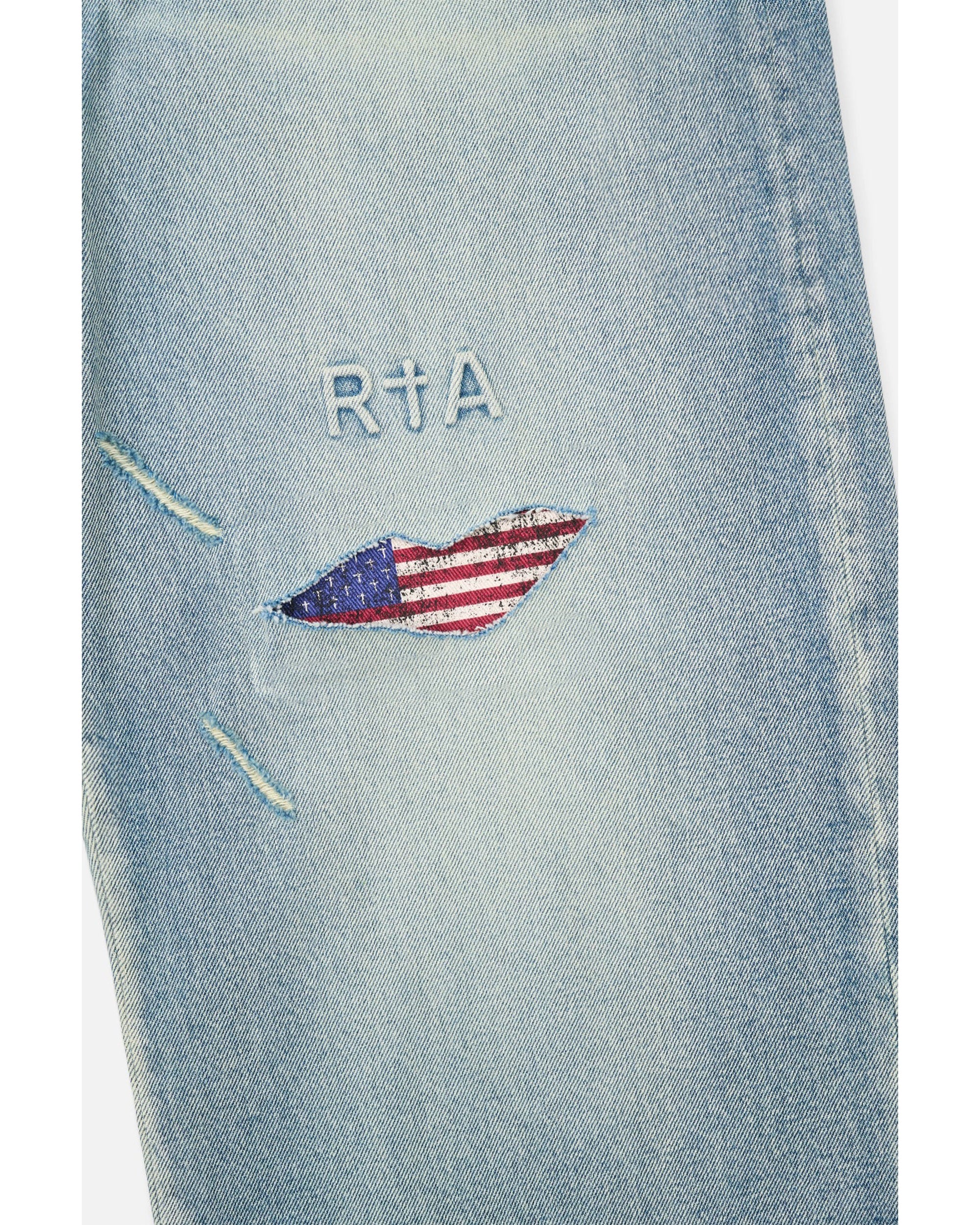 LIOR WIDE LEG JEANS | INDIGO FRAYED FLAG - Image 6