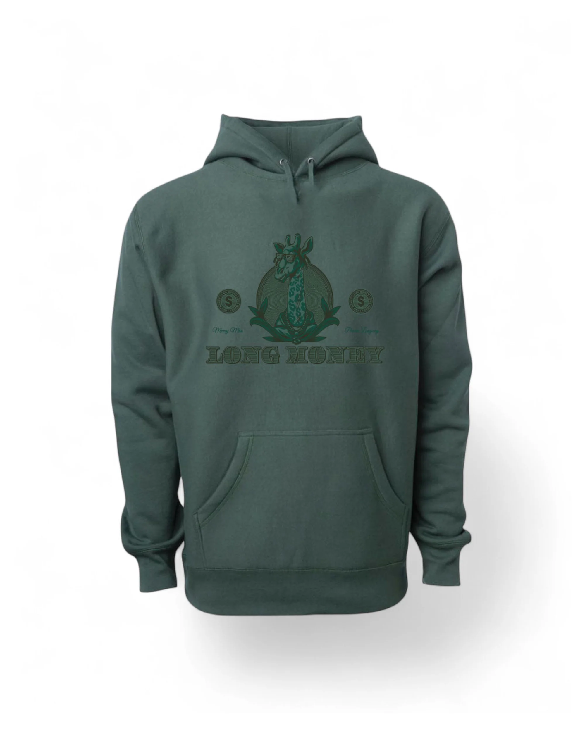 Long Money- Dark Green Hoodie