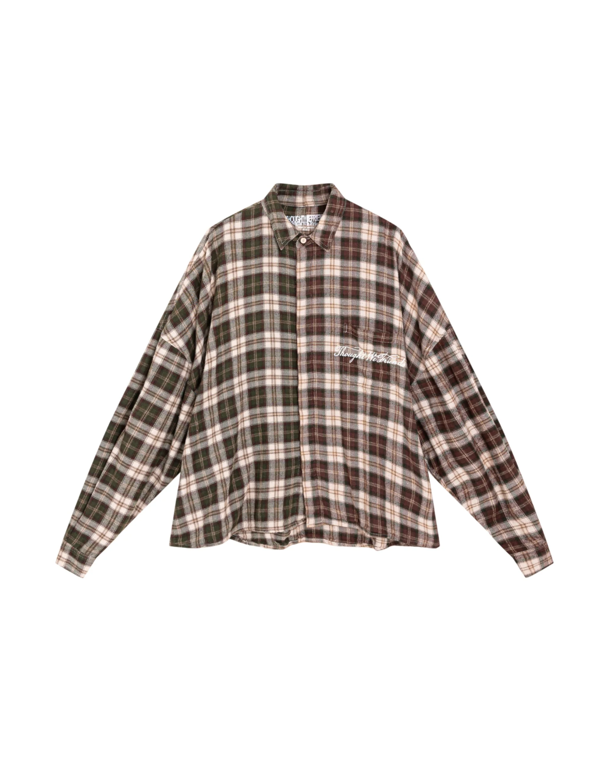 Lorian Printed Plaid Shirt in Red & Green