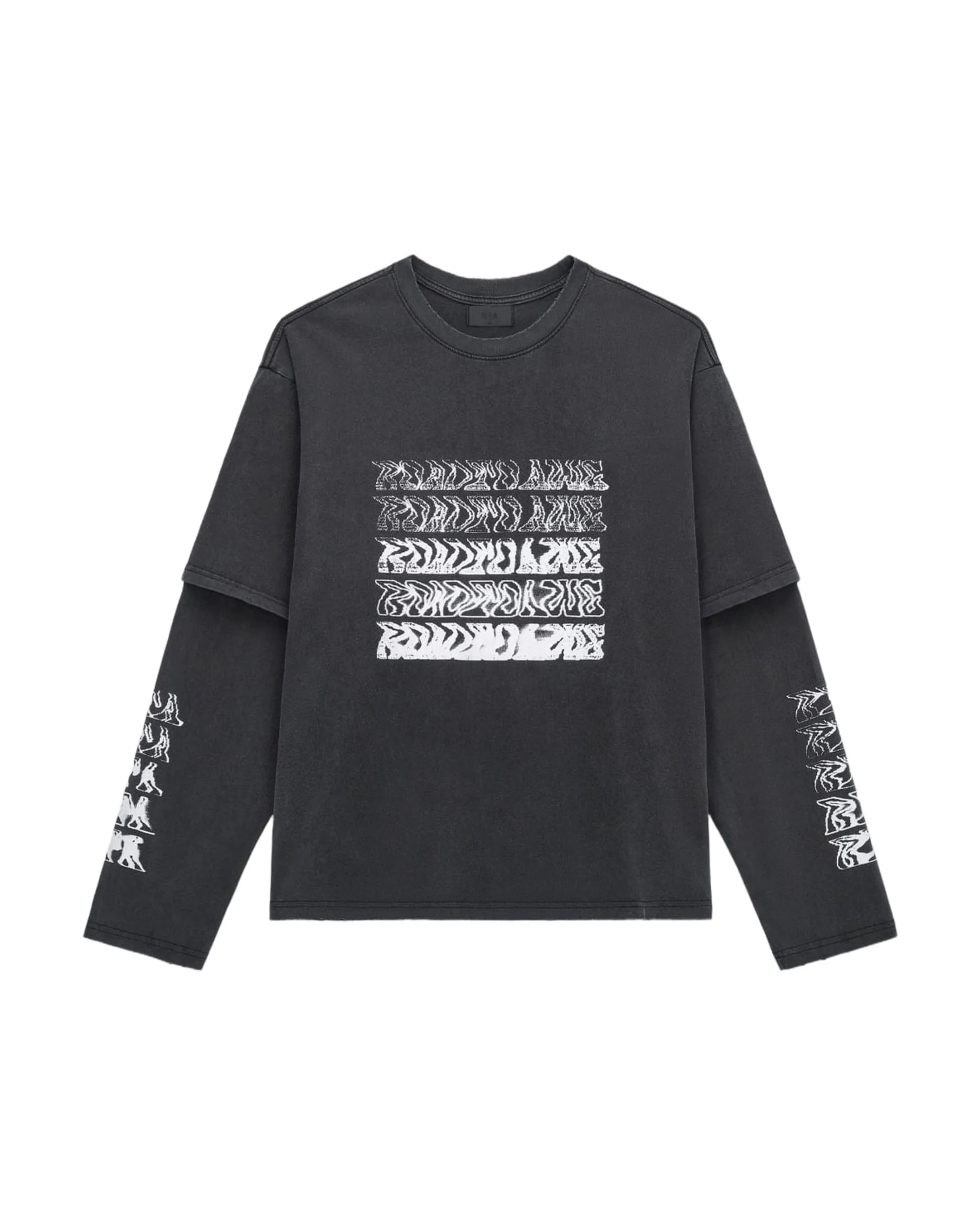 LORIS DOUBLE LAYERED LONG SLEEVE TEE | BLACK SMOKY RTA