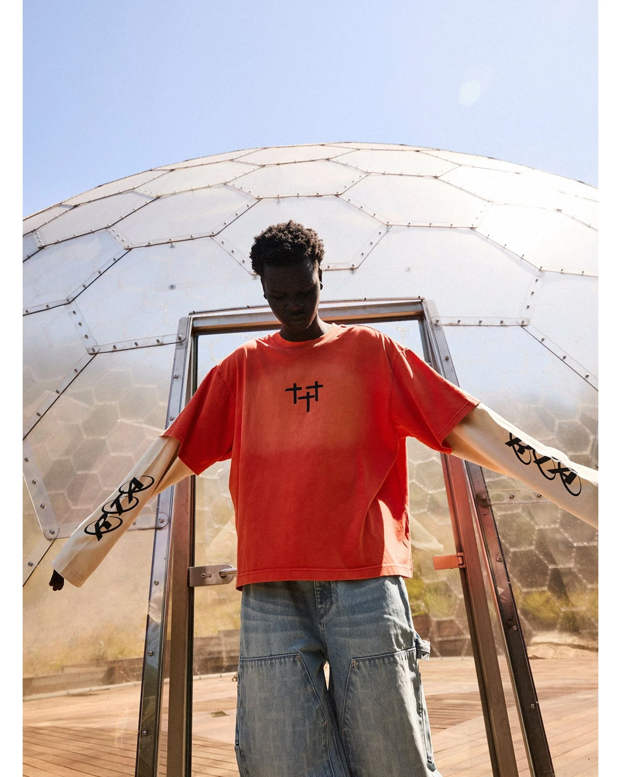 LORIS DOUBLE LAYERED LONG SLEEVE TEE | ORANGE PLANETARY RTA - Image 5