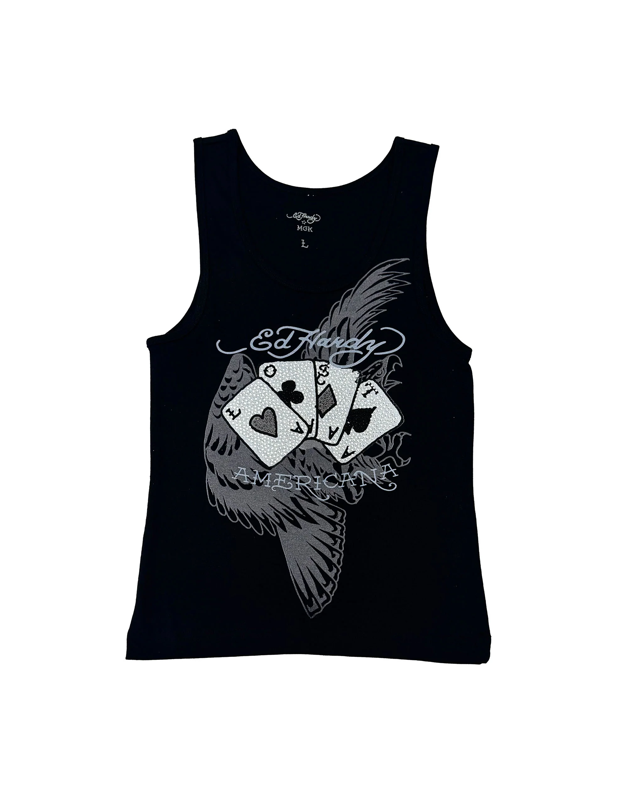 Lost Cards Rhinestone Rib Tank