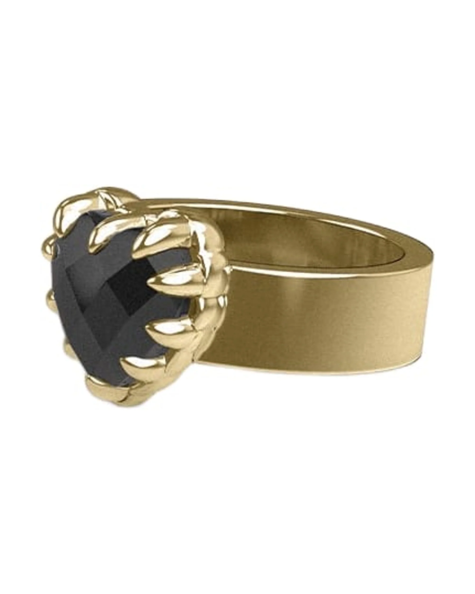 LOVE CLAW RING ONYX - GOLD PLATED - Image 4