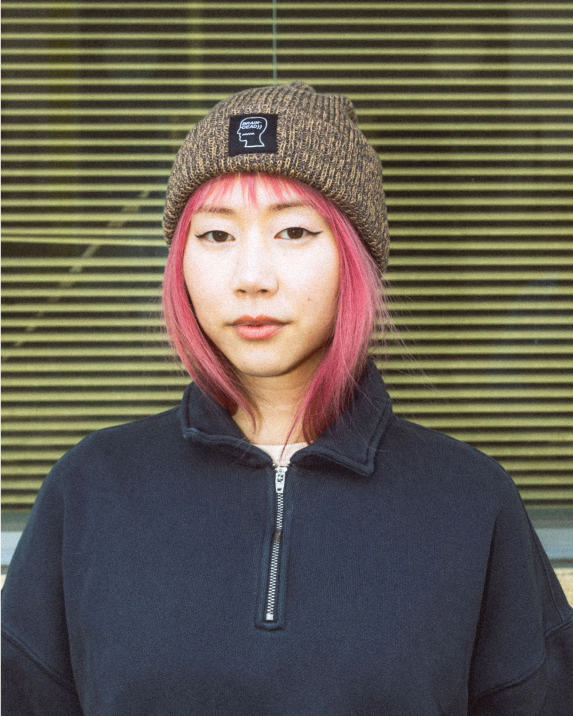 Marled Cotton Logohead Beanie - Brown - Image 5