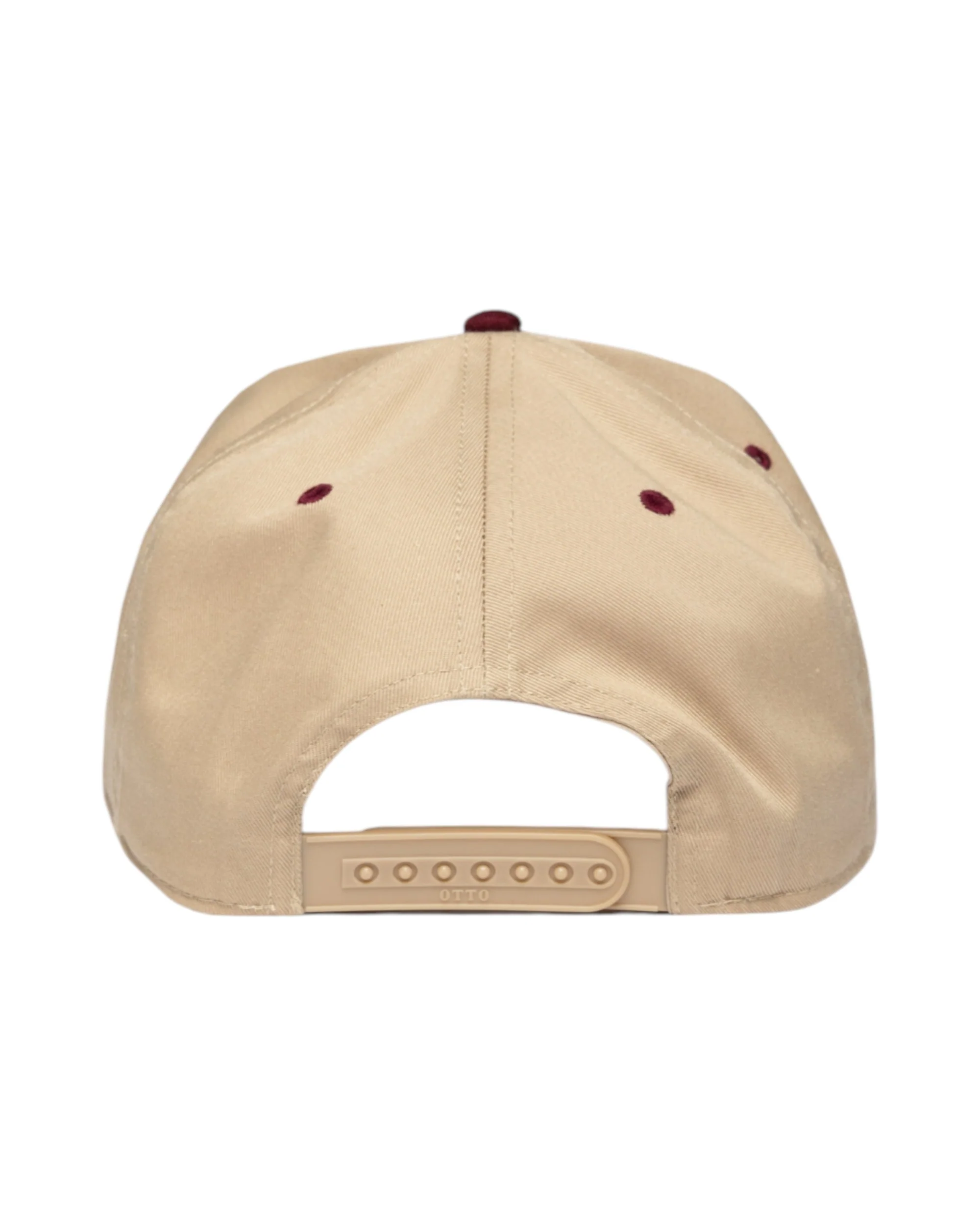 Maroon Khaki Tennis Snapback Hat - Image 2