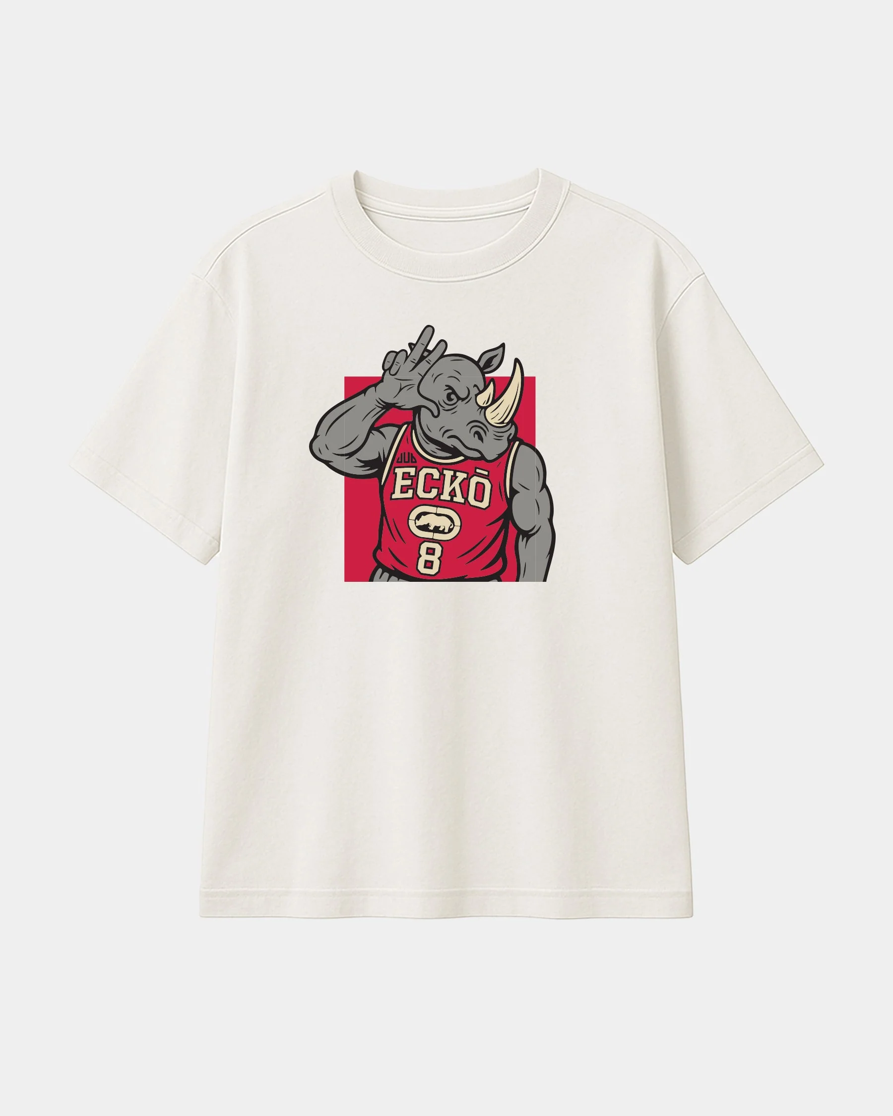 MEN THREE POINT HAND TEE-100 white - Image 5