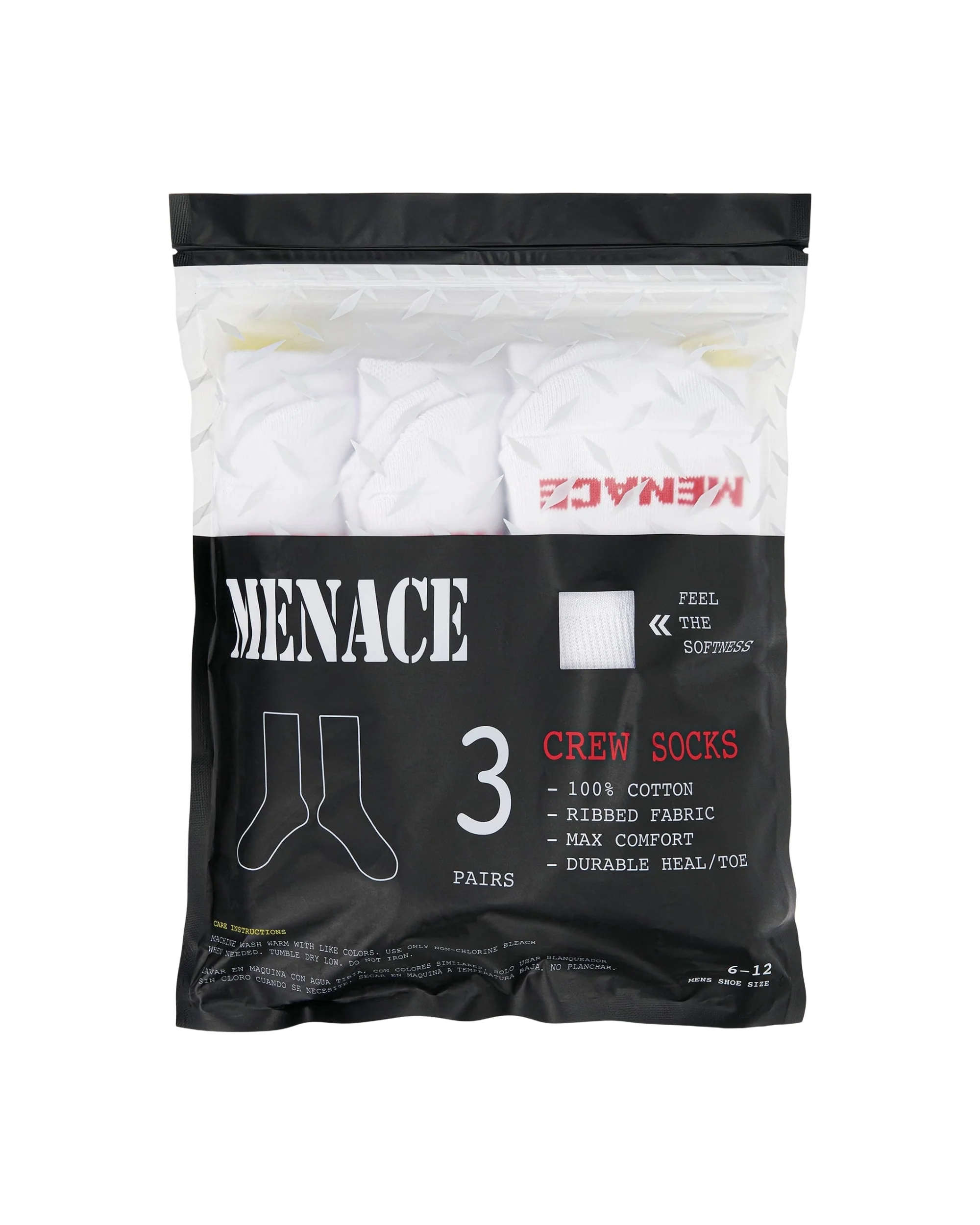MENACE LOGO SOCKS (3 PACK) - Image 4