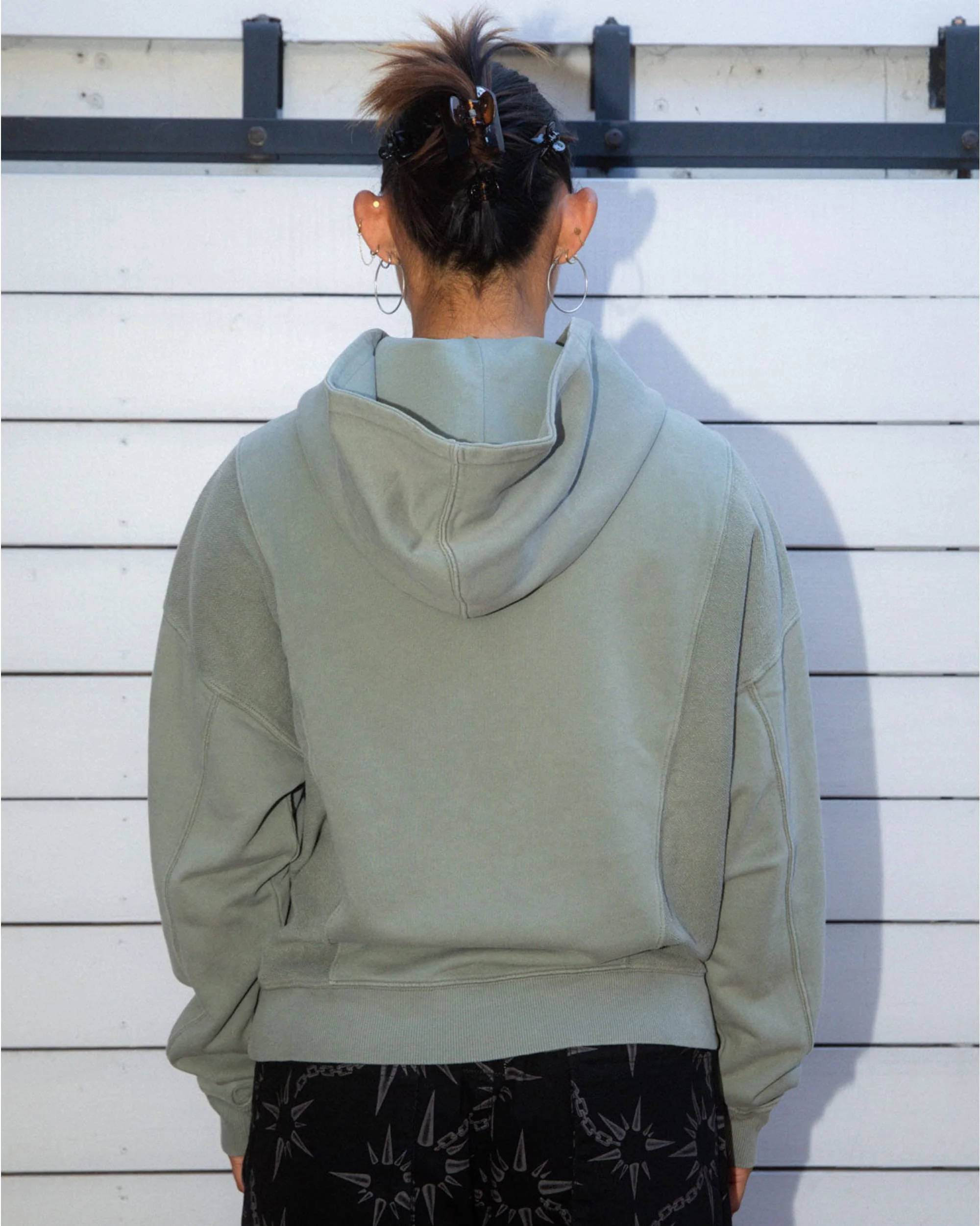 Mendoza Cropped Hoodie - Cement - Image 9
