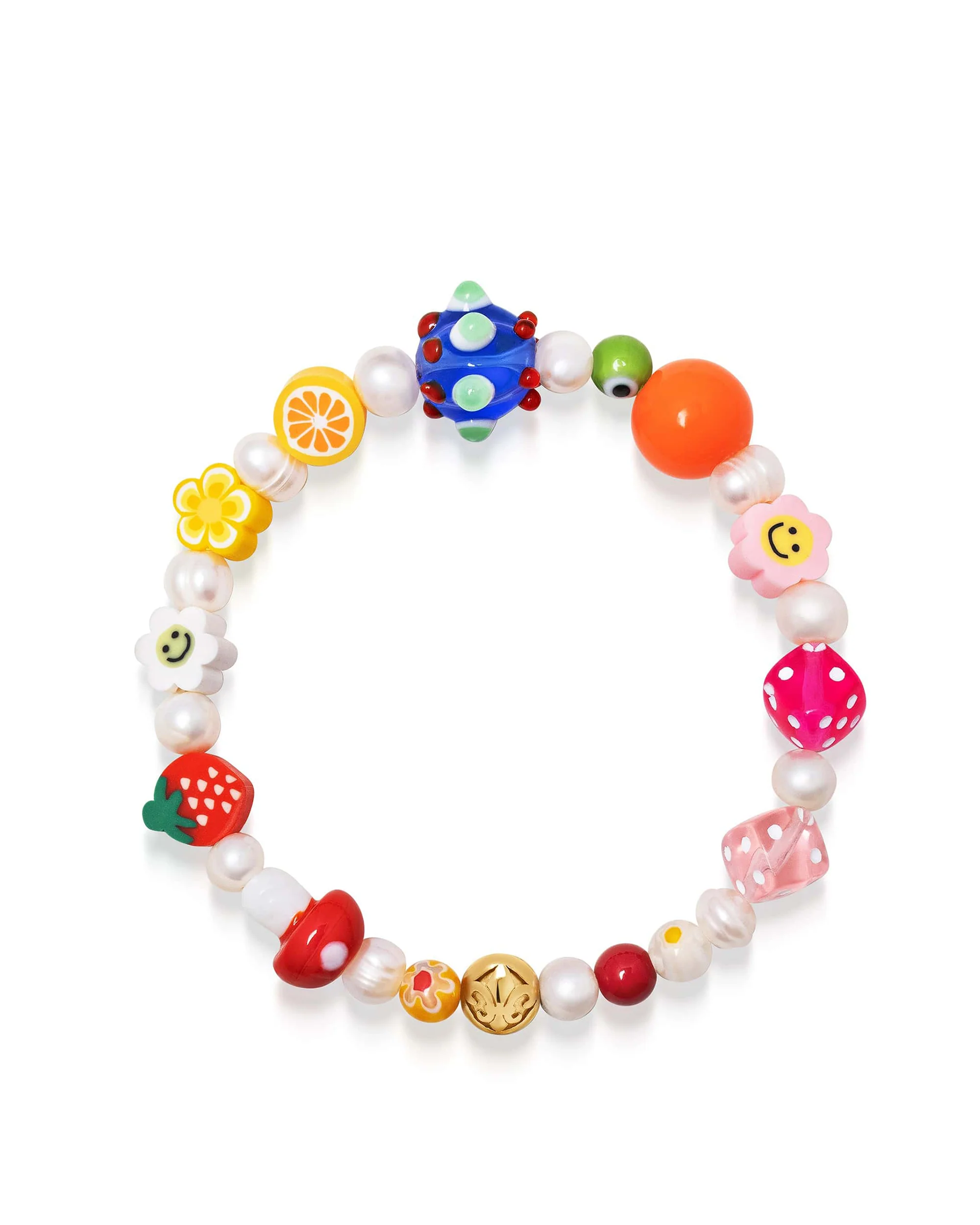 Men's Berry Pearl Bracelet with Assorted Beads