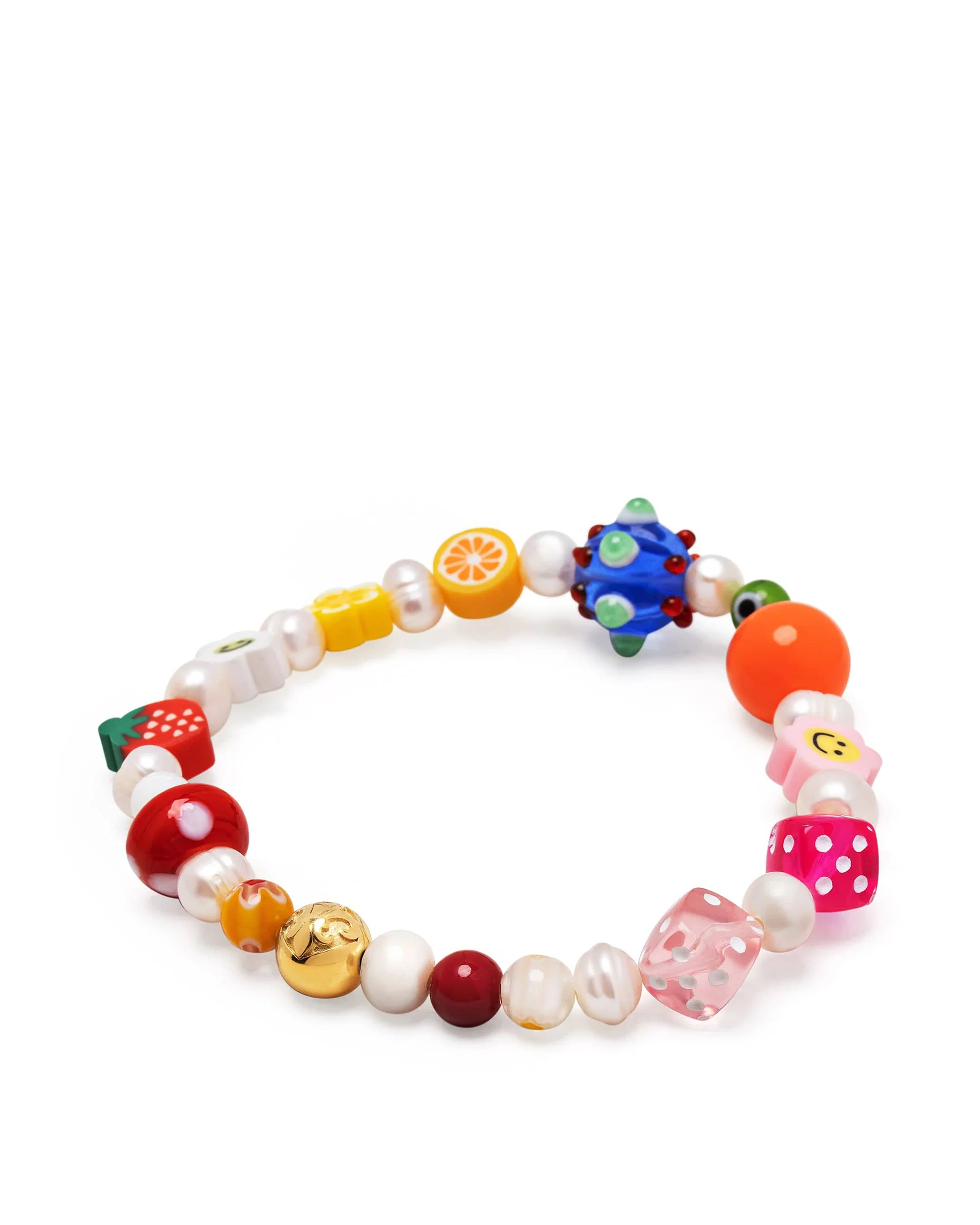 Men's Berry Pearl Bracelet with Assorted Beads - Image 4