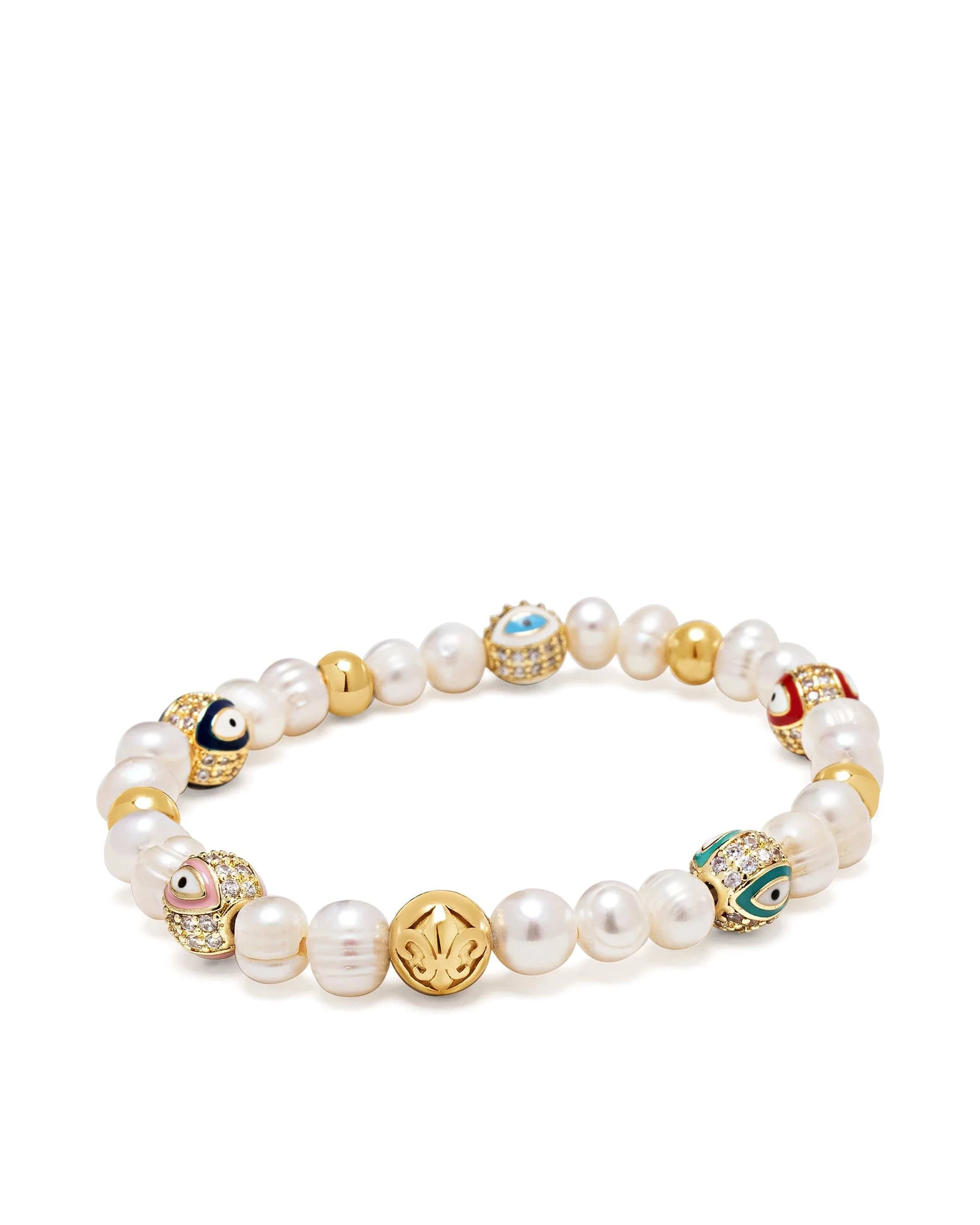 Men's Evil Eye Pearl Bracelet - Image 4