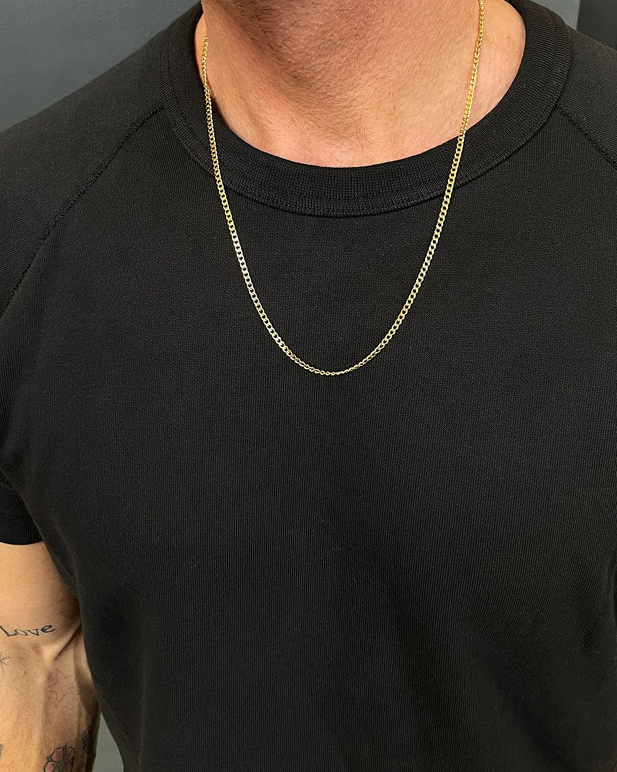 Men's Gold Cuban Link Chain in 3mm - Image 2