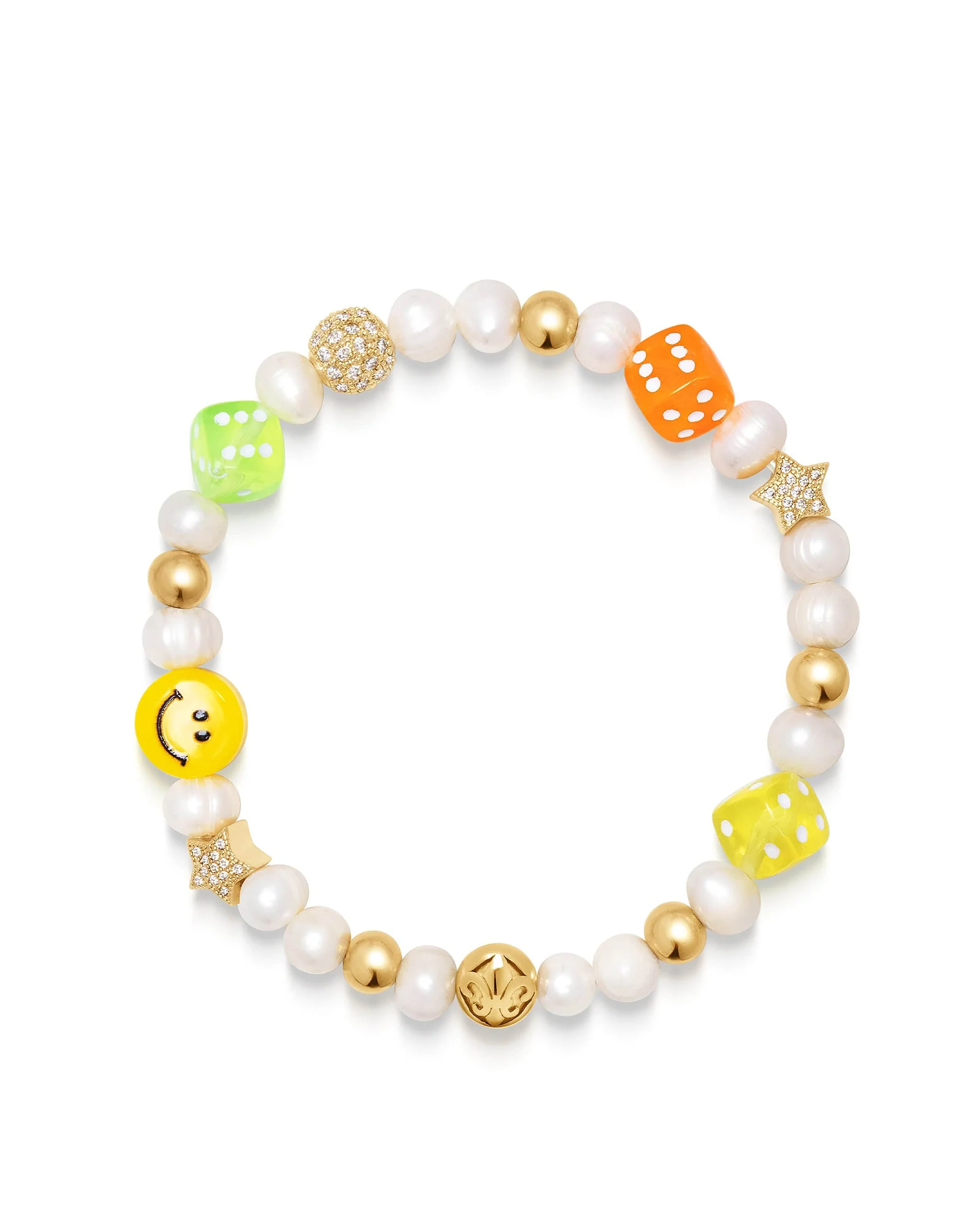 Men's Pair of Dice Pearl Bracelet
