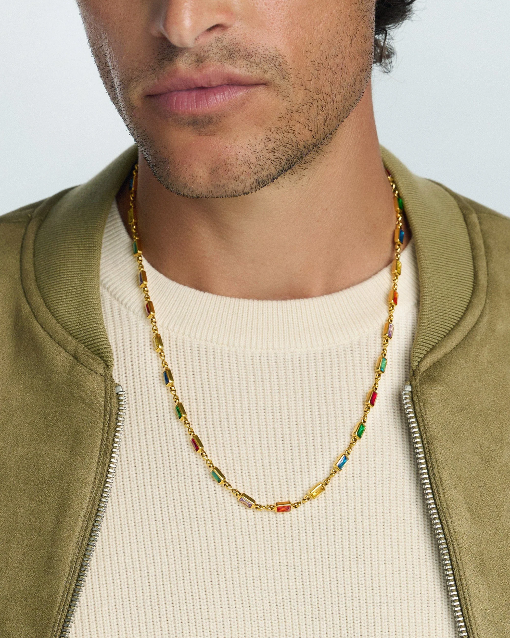 Men's Rectangle Tennis Necklace - Image 5