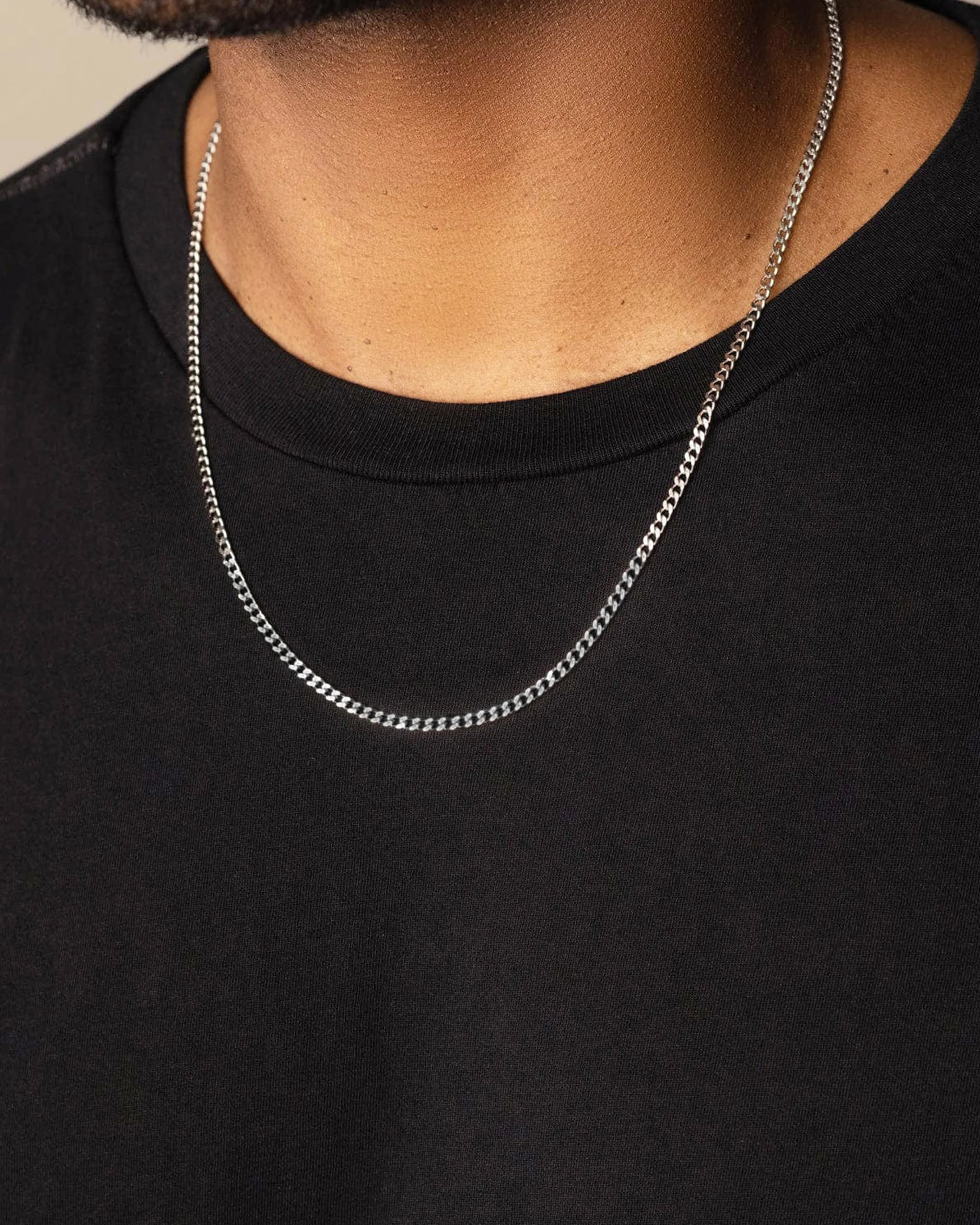 Men's Silver Cuban Link Chain in 3mm - Image 2