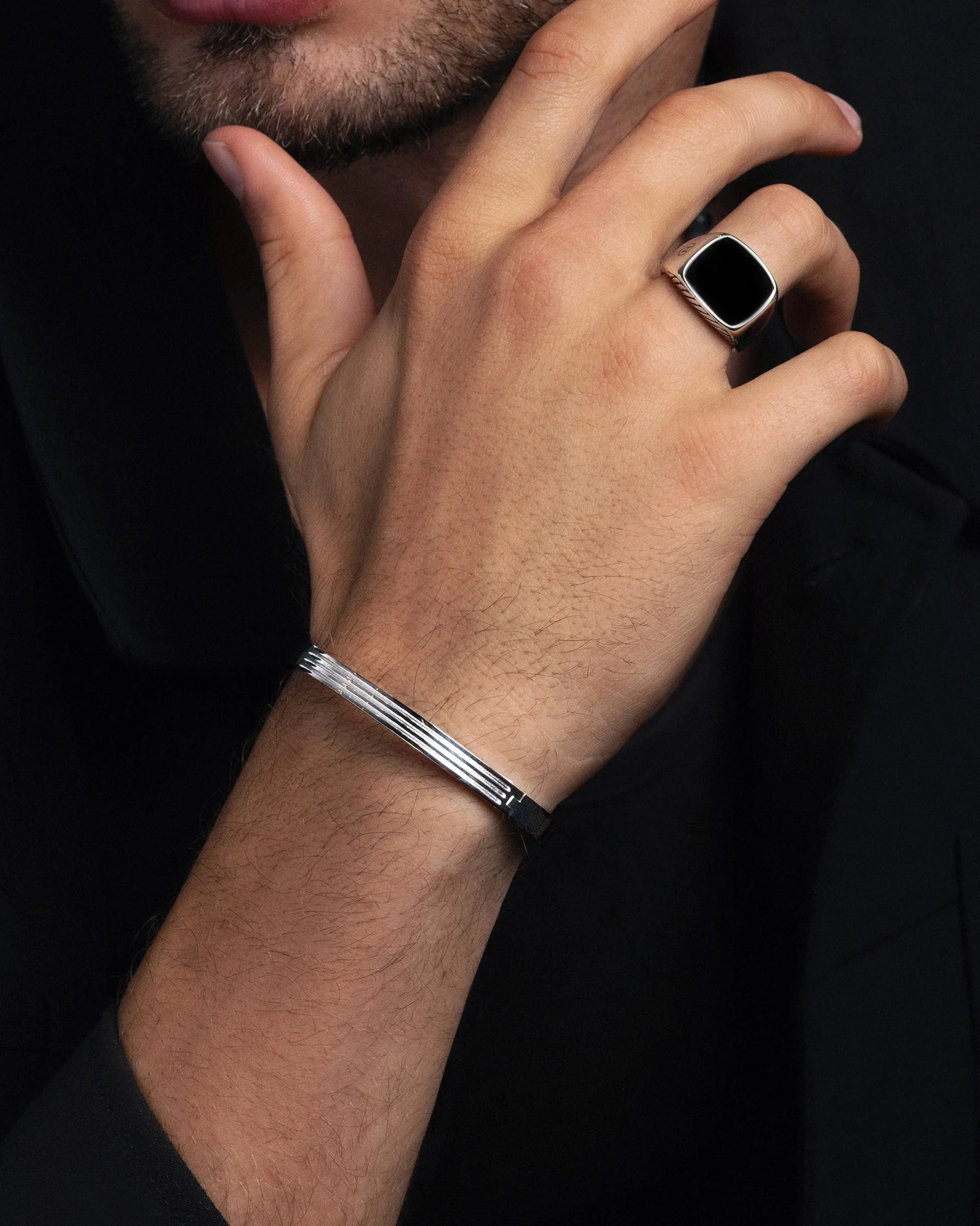 Men's Silver Gentleman Bangle - Image 9