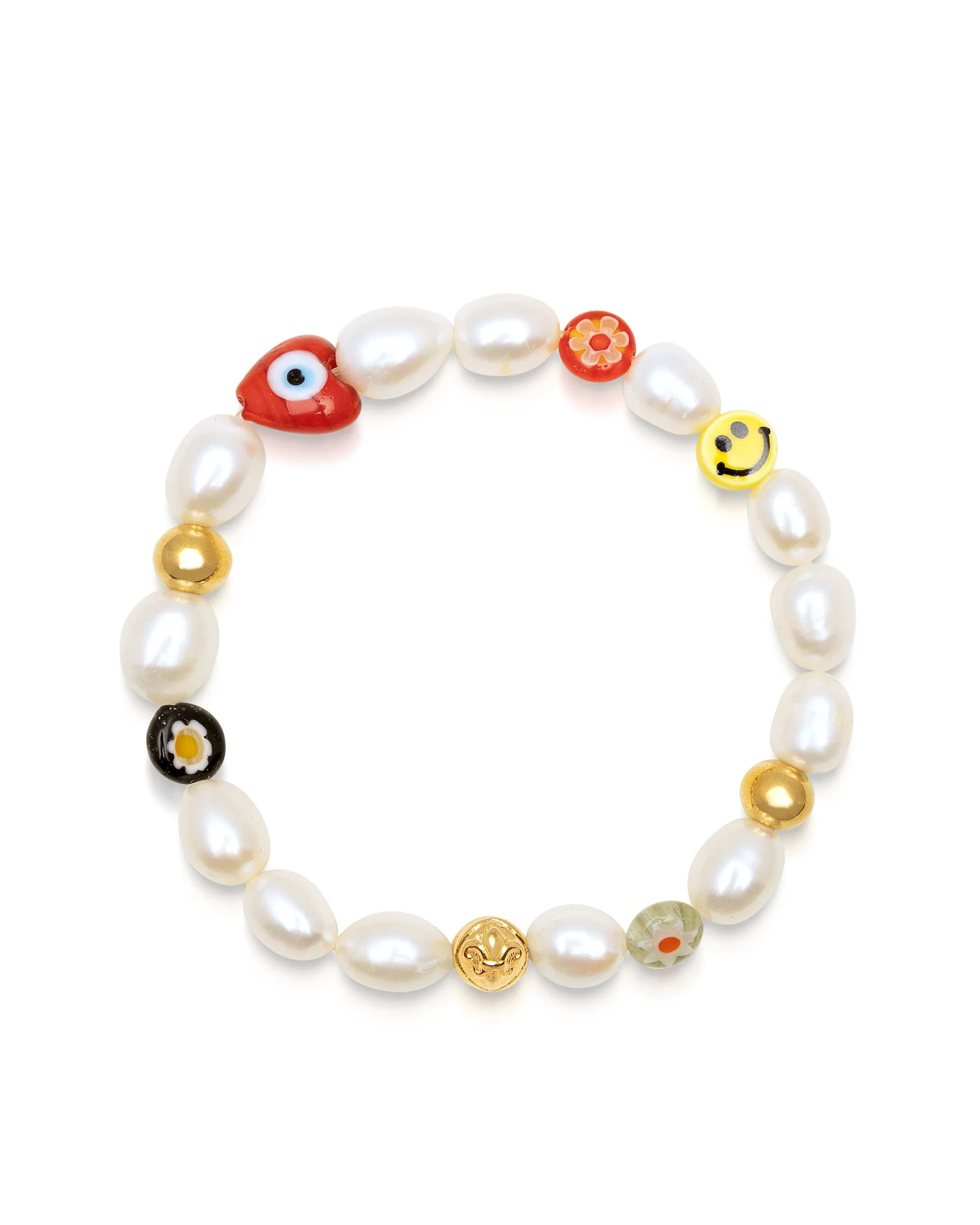 Men's Smiley Face Pearl Bracelet