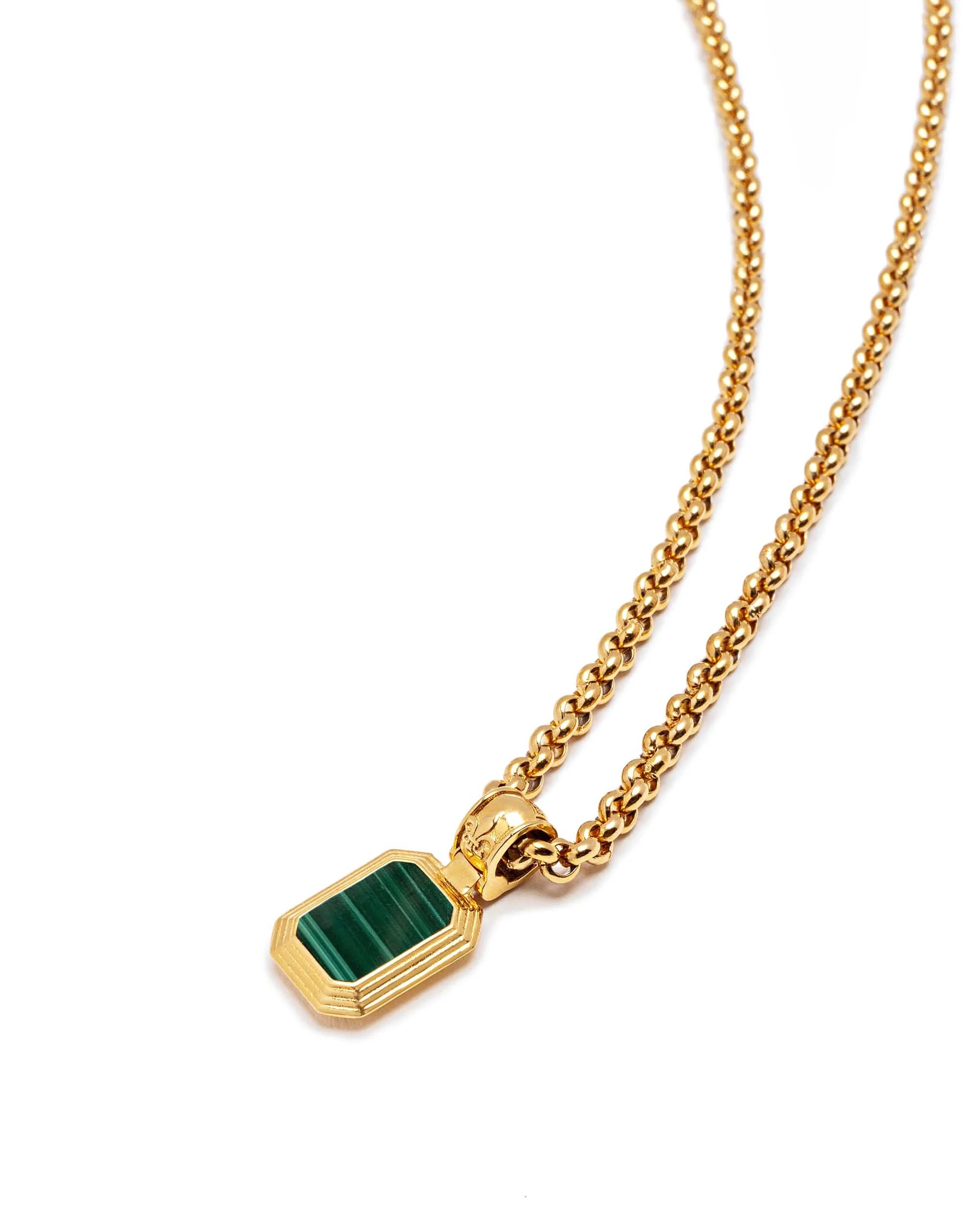 Men's Sterling Silver Necklace with Two-in-One Malachite & Black Onyx Pendant - Image 3