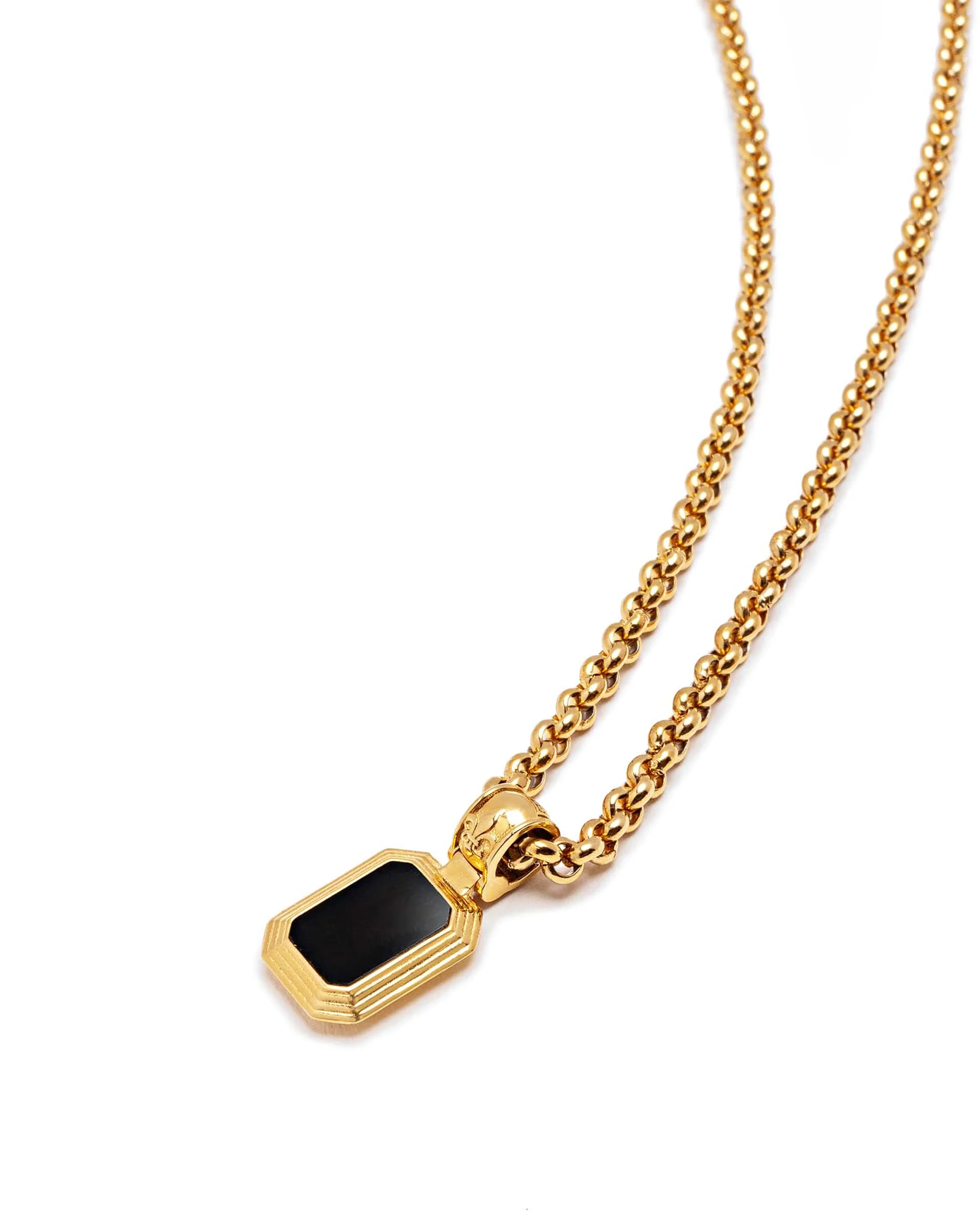 Men's Sterling Silver Necklace with Two-in-One Malachite & Black Onyx Pendant - Image 5
