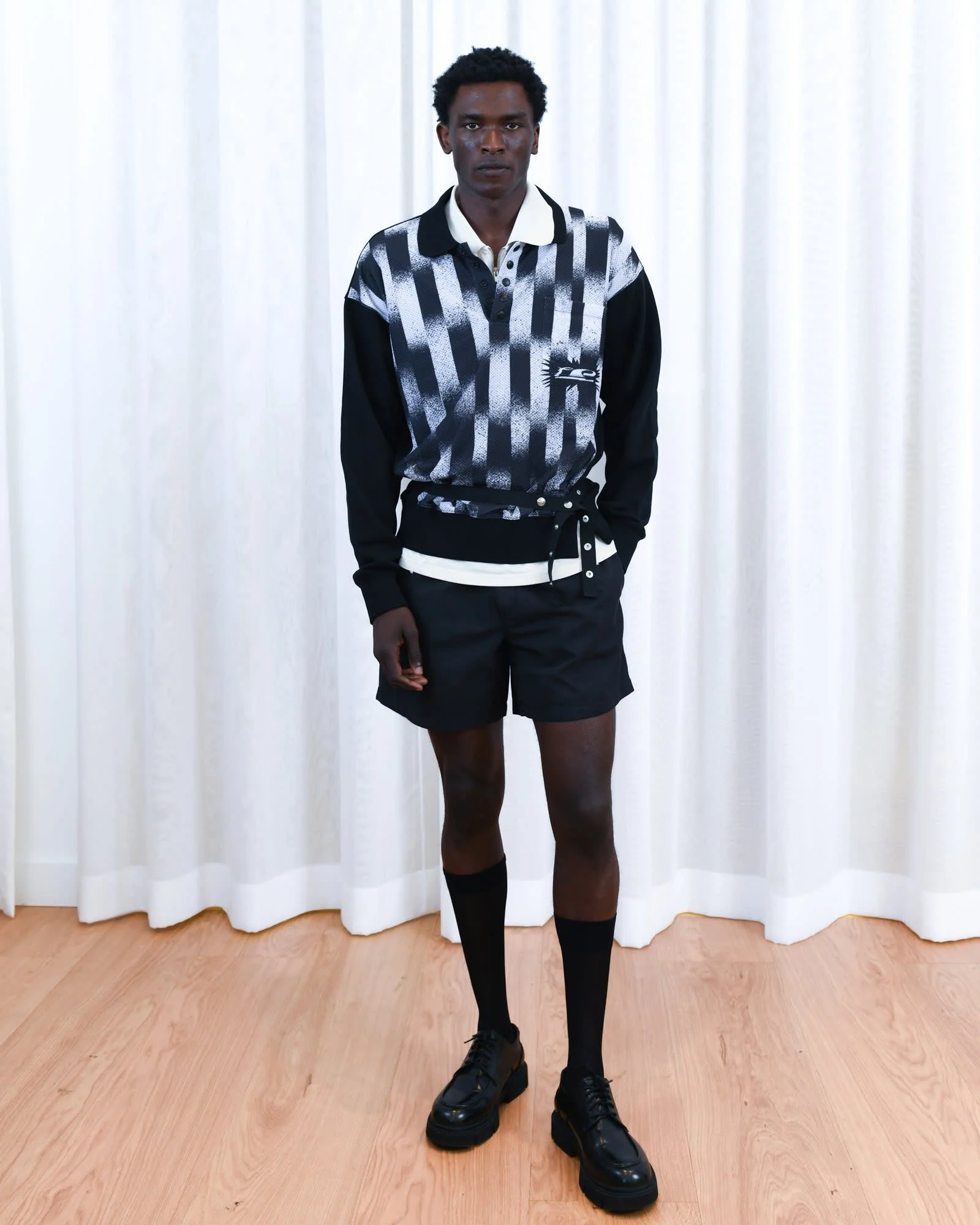 Mesh Longsleeve Polo - Image 2