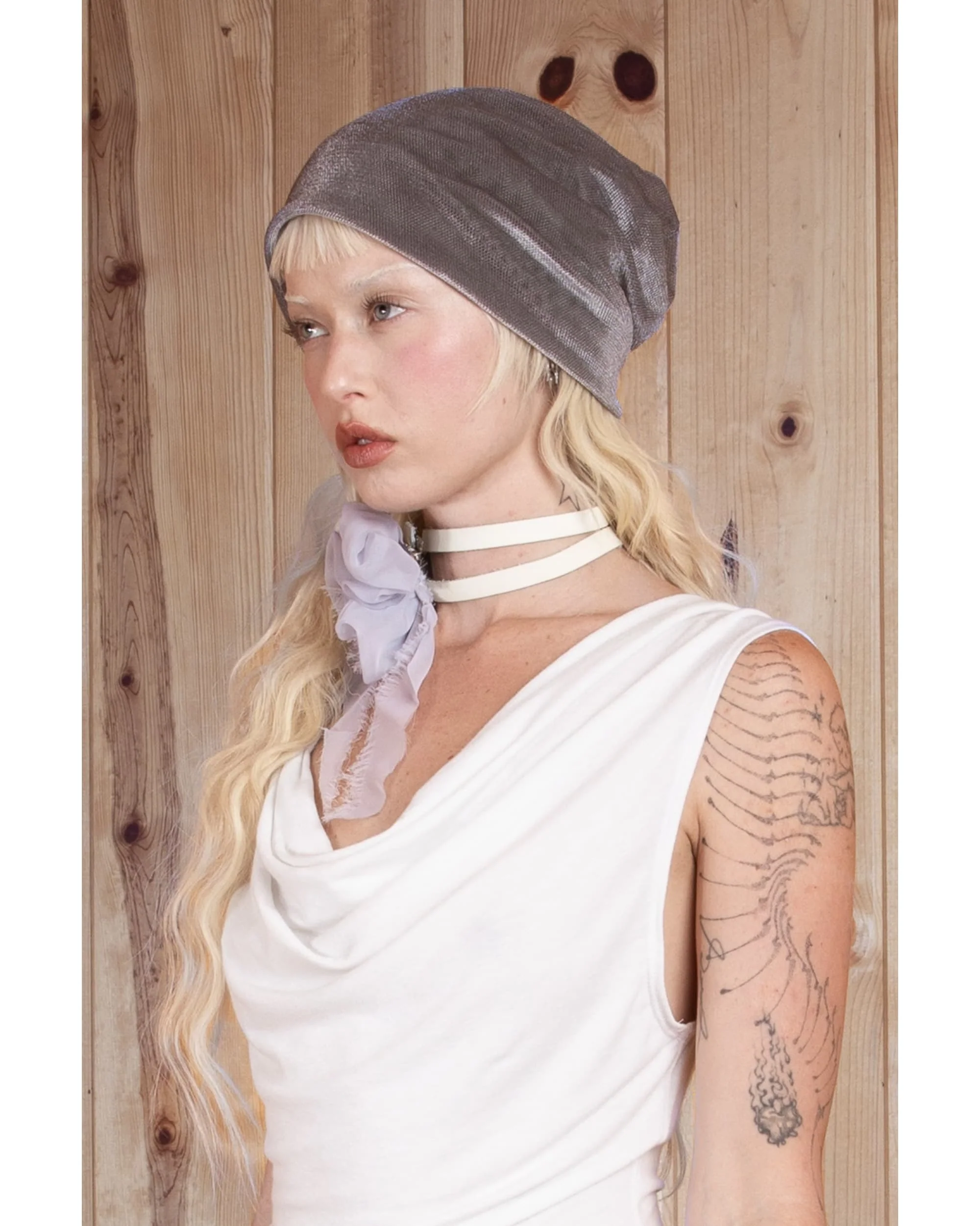 MESH VELOUR BEANIE - ORCHID - Image 5