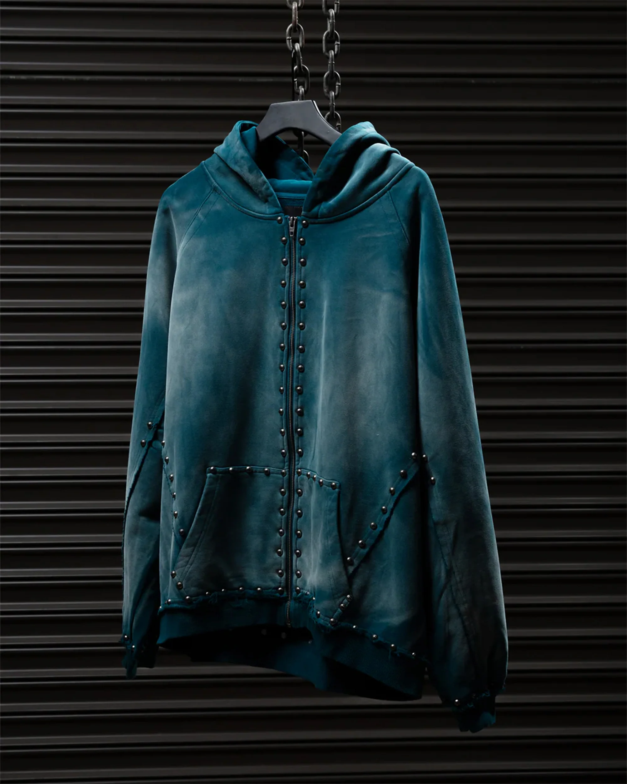 METAL RIVET ZIP-UP HOODIE - Image 7
