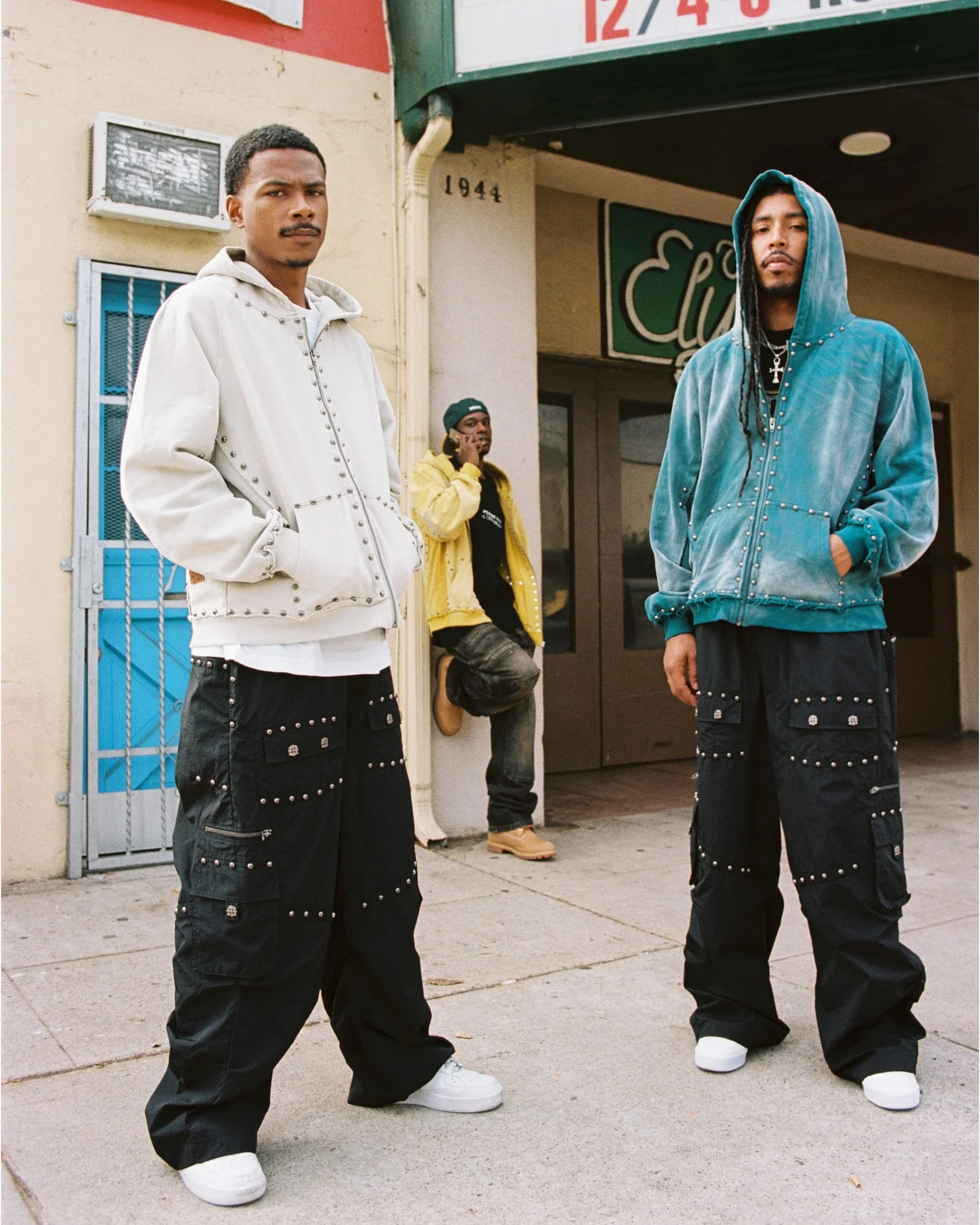 METAL RIVET ZIP-UP HOODIE - Image 9