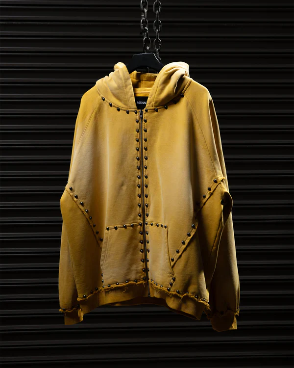METAL RIVET ZIP-UP HOODIE - Image 6