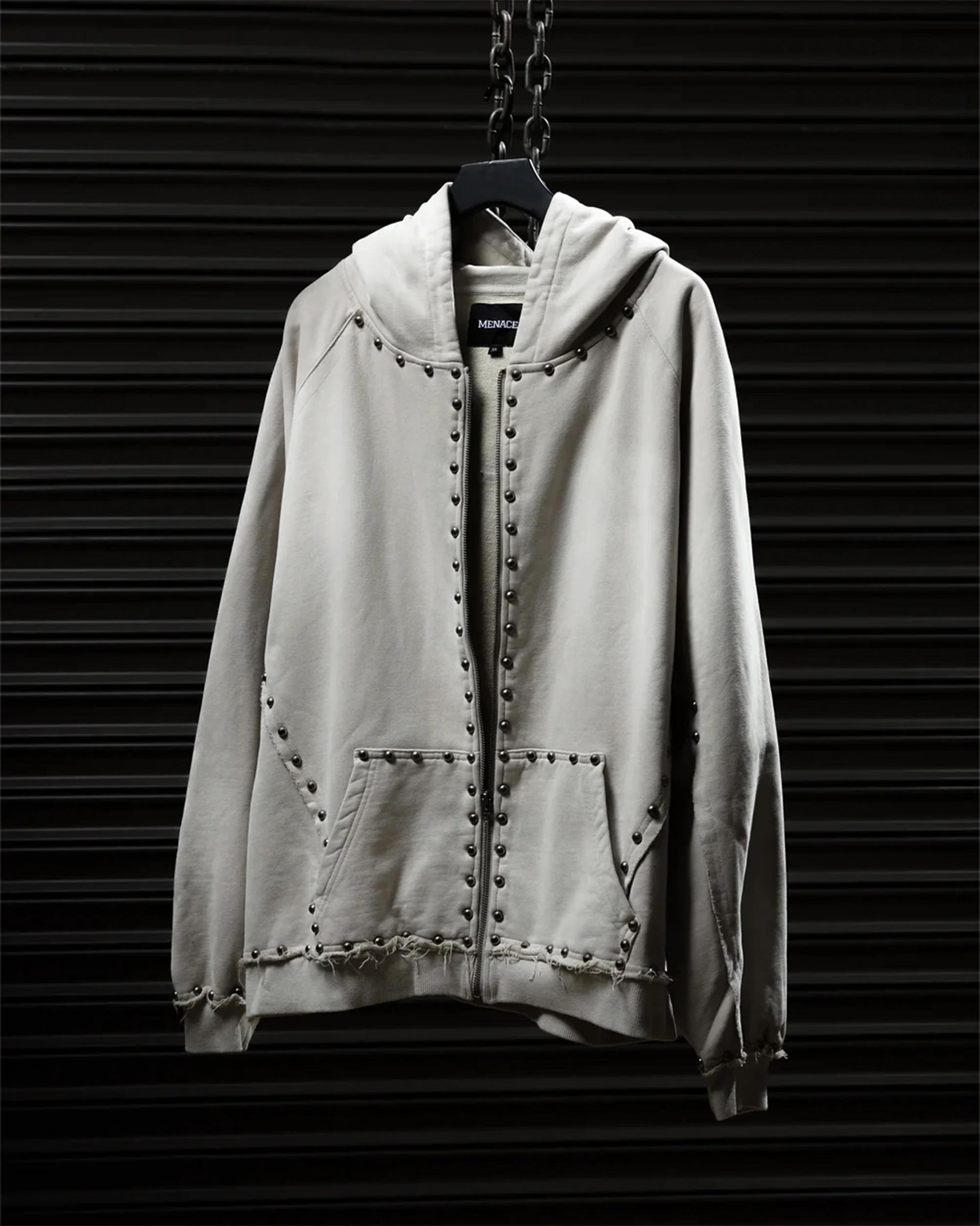 METAL RIVET ZIP-UP HOODIE - Image 7