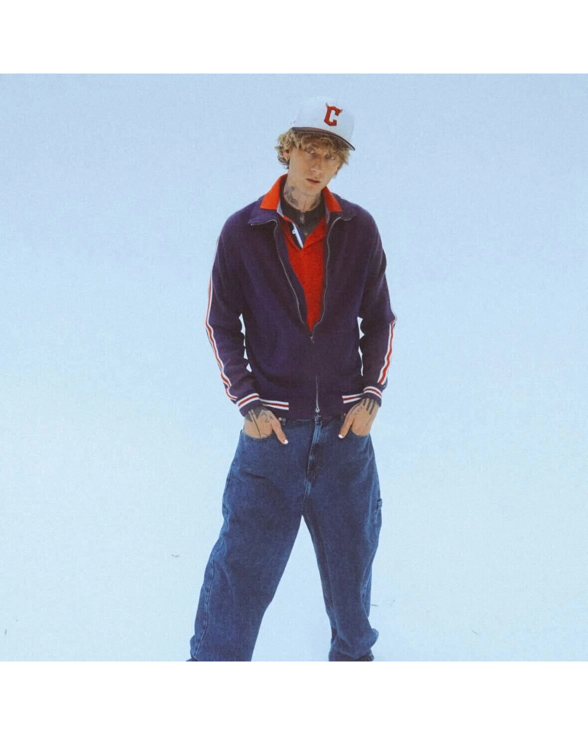 mgk x Cleveland Guardians Chrome White 59FIFTY Fitted Hat - Image 3