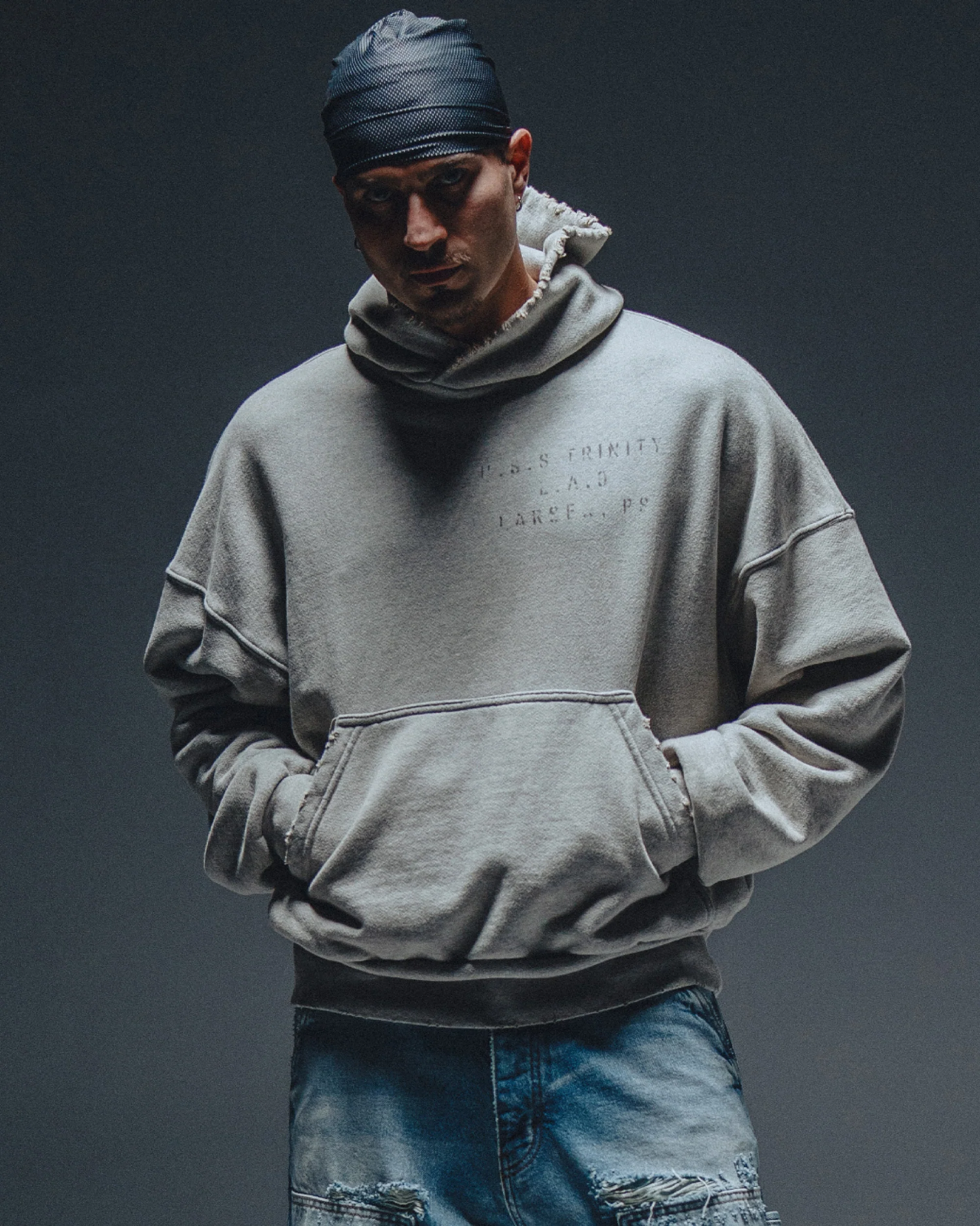 Military Hoodie - Heather Grey - Image 3