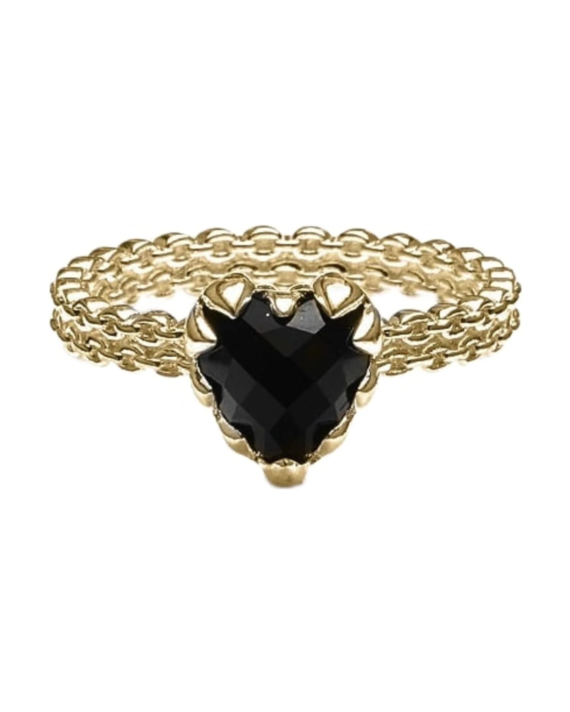 MINI CLAW RING - GOLD PLATED ONYX