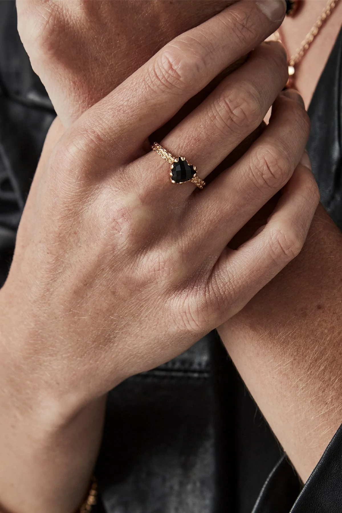 MINI CLAW RING - GOLD PLATED ONYX - Image 8