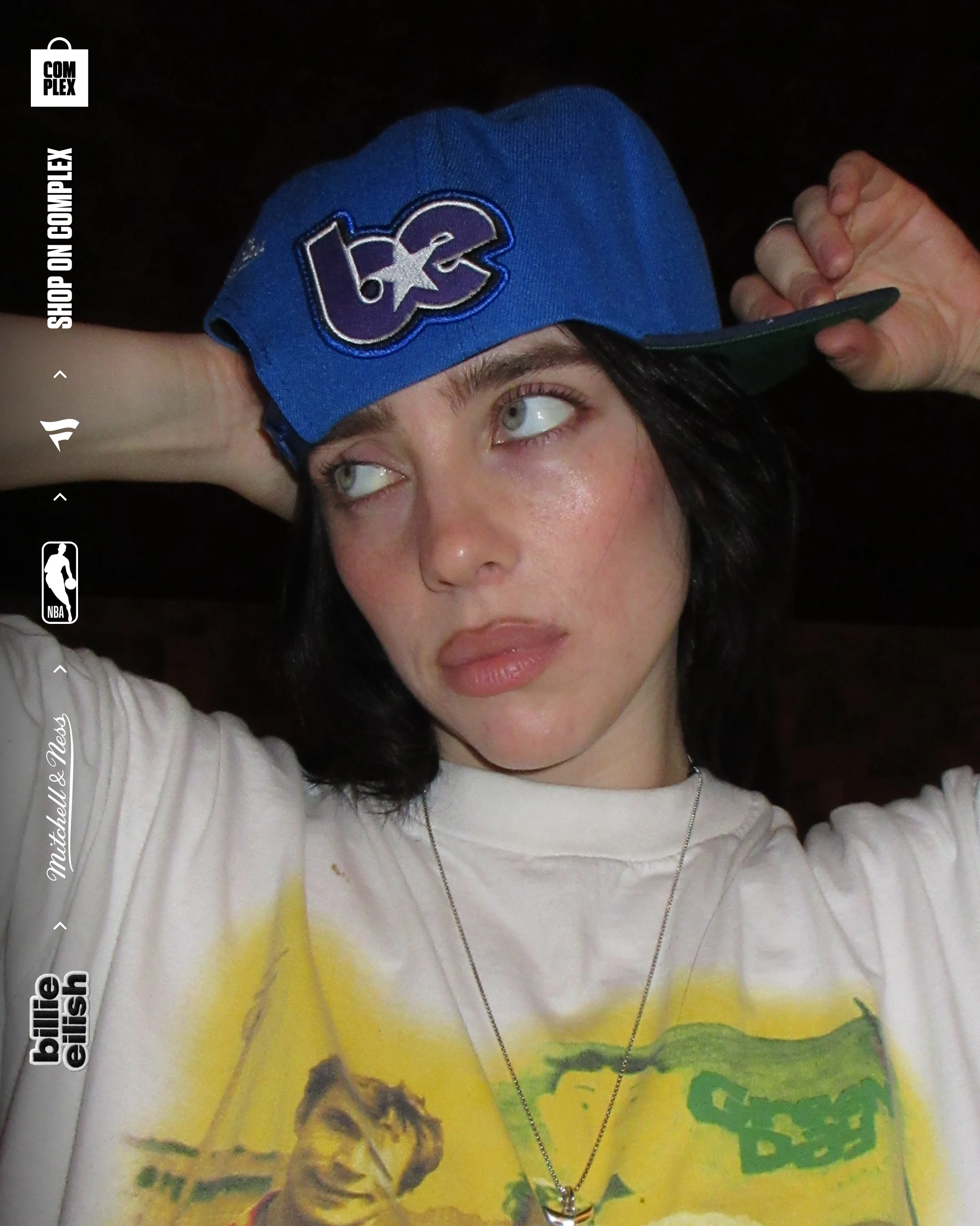 Mitchell & Ness x Billie Eilish Dallas Mavericks NBA B.E. Patch Snapback - Image 3