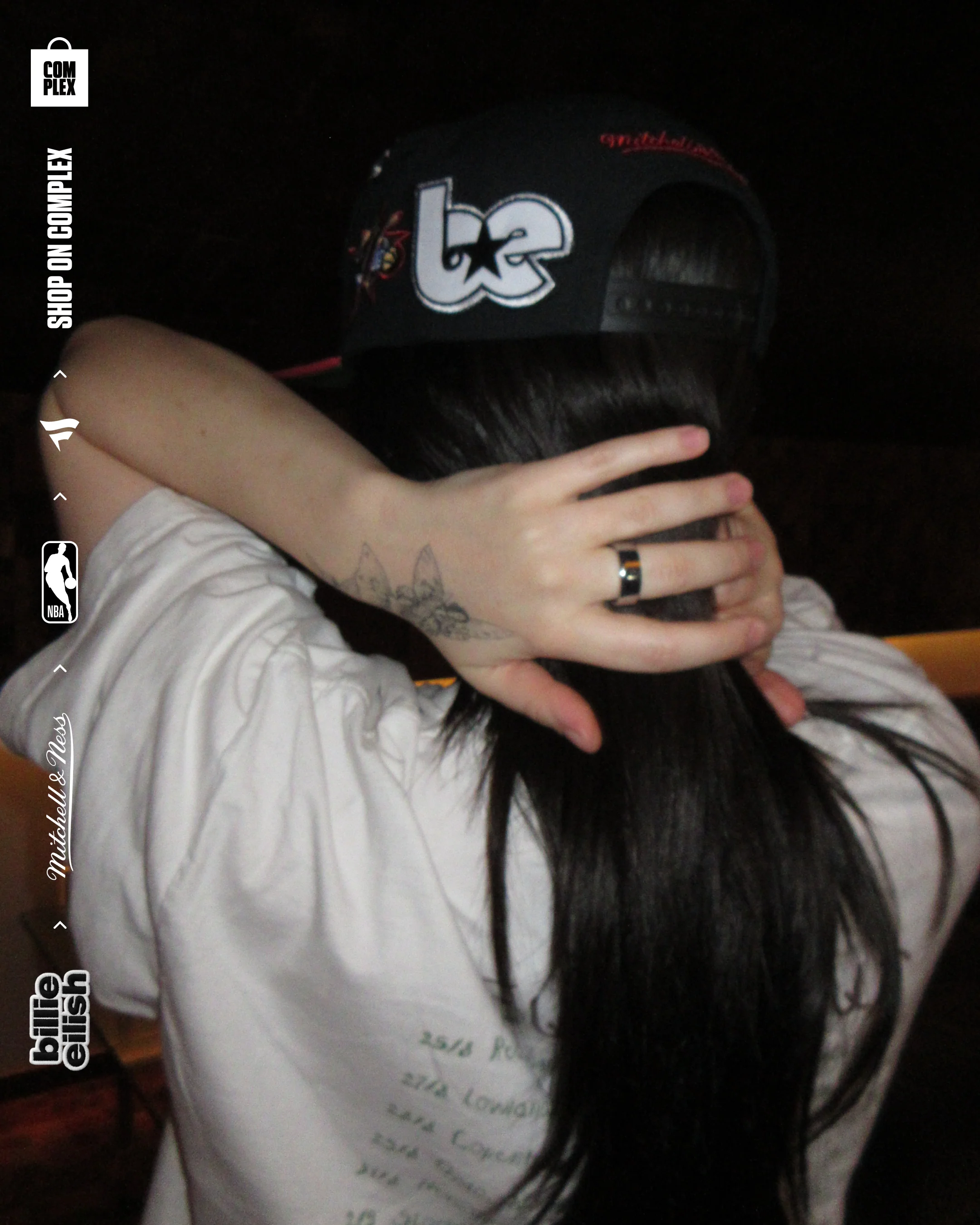 Mitchell & Ness x Billie Eilish Philadelphia 76ers NBA B.E. Patch Snapback - Image 4