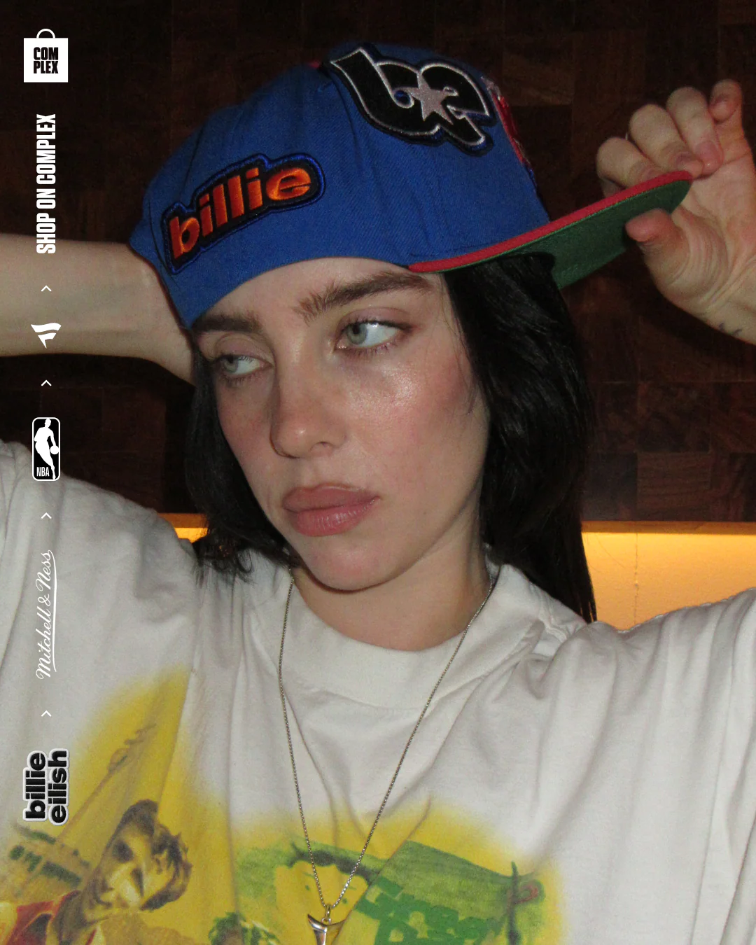 Mitchell & Ness x Billie Eilish Sacramento Kings NBA B.E. Patch Snapback - Image 6