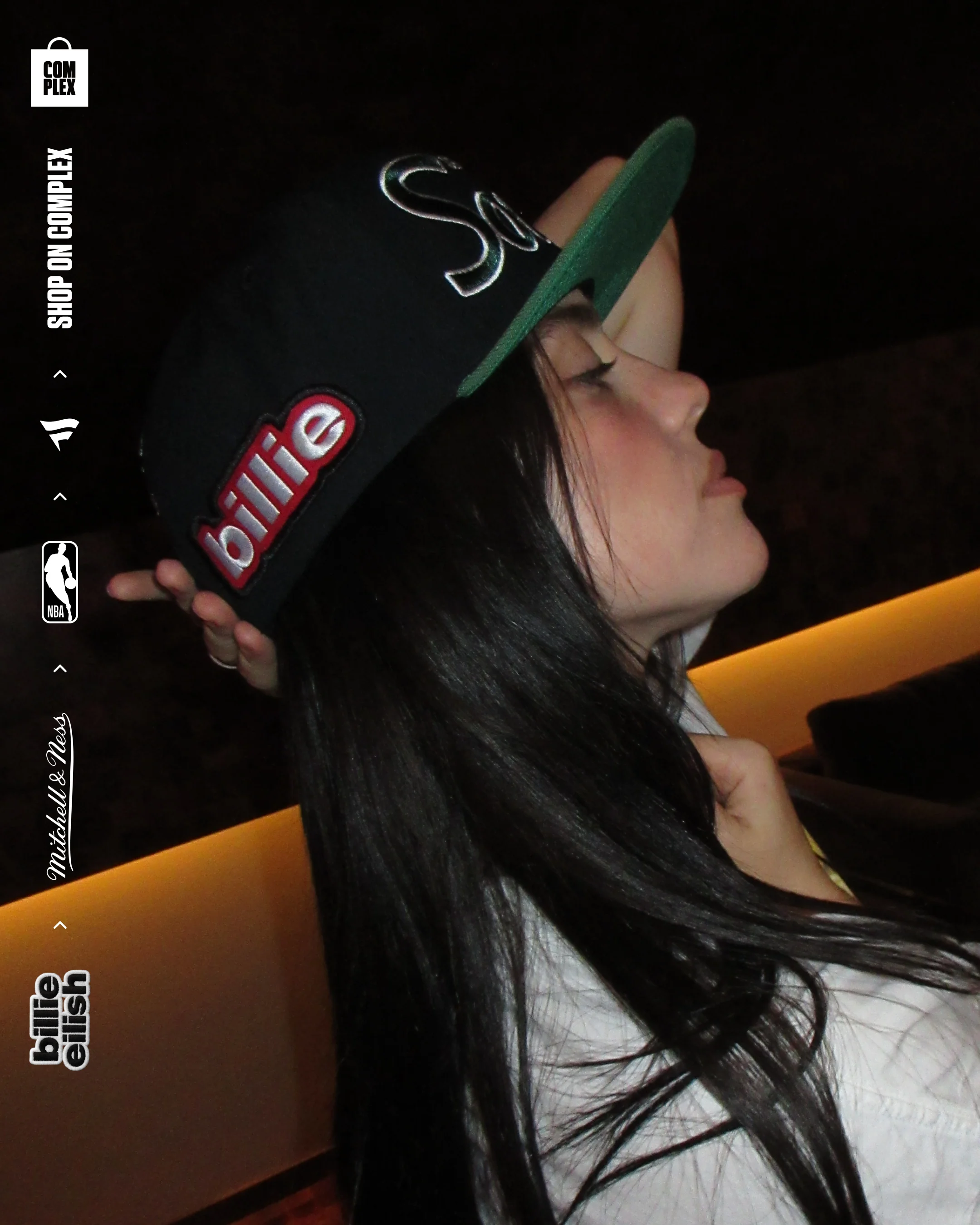 Mitchell & Ness x Billie Eilish Seattle Supersonics NBA B.E. Patch Snapback - Image 4