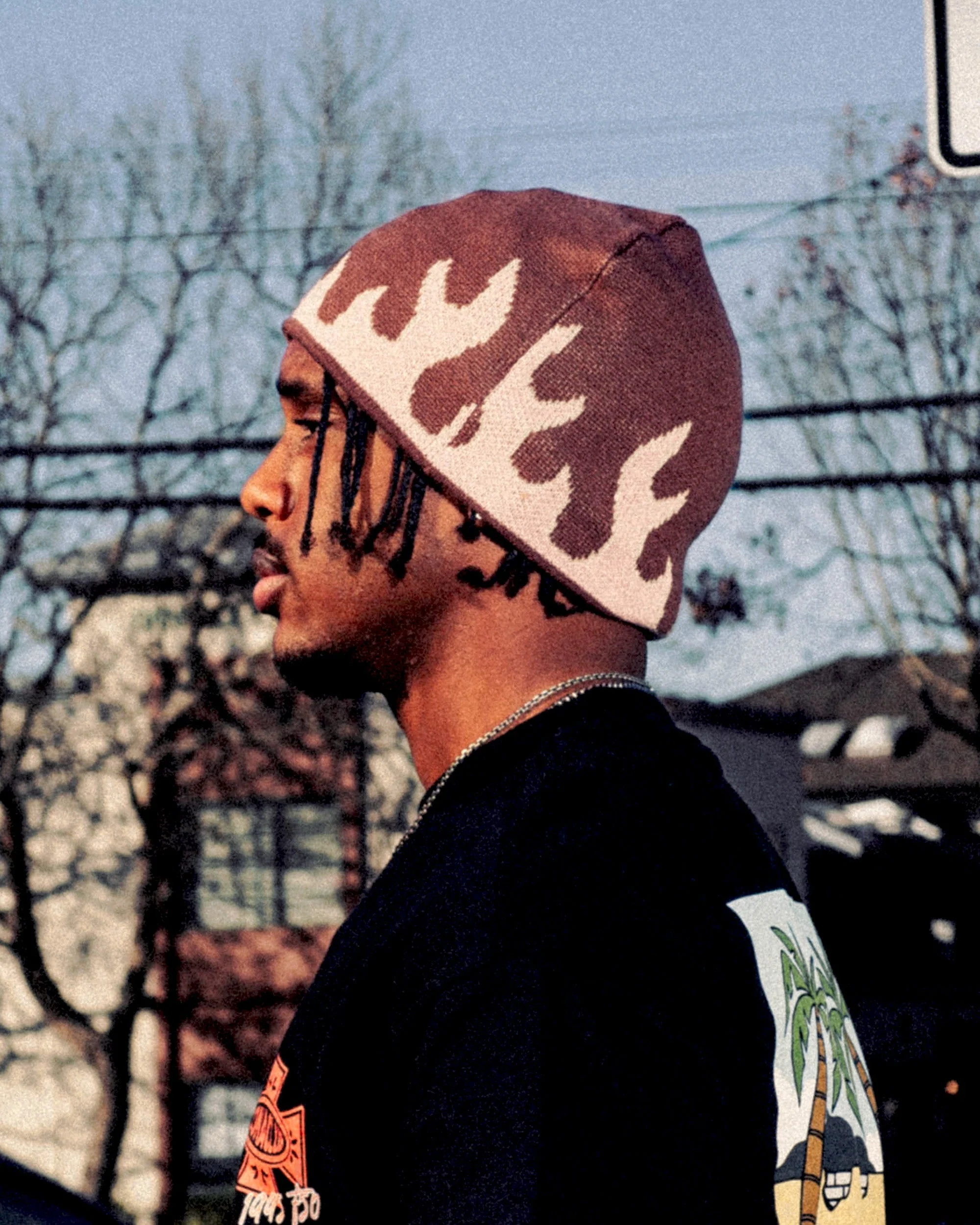 Moto Punk Beanie Brown - Image 2